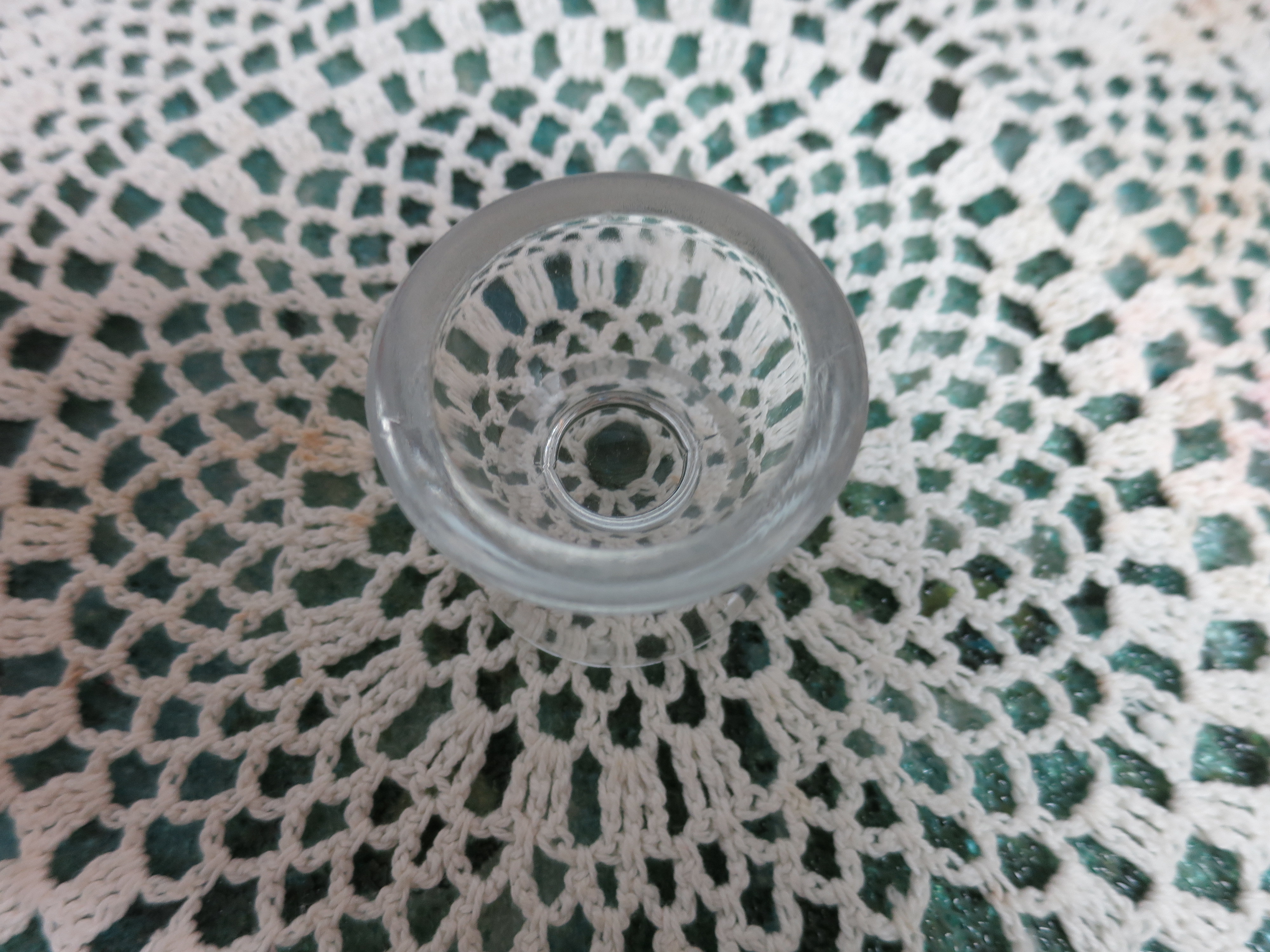 Vintage Round Pedestal Glass Salt Cellar