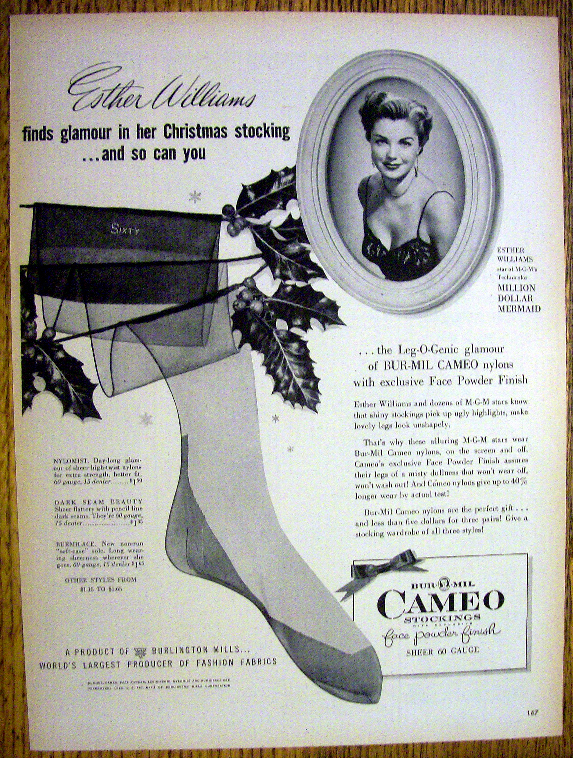 Vintage Ad: 1953 Cameo Stocking with Esther Williams