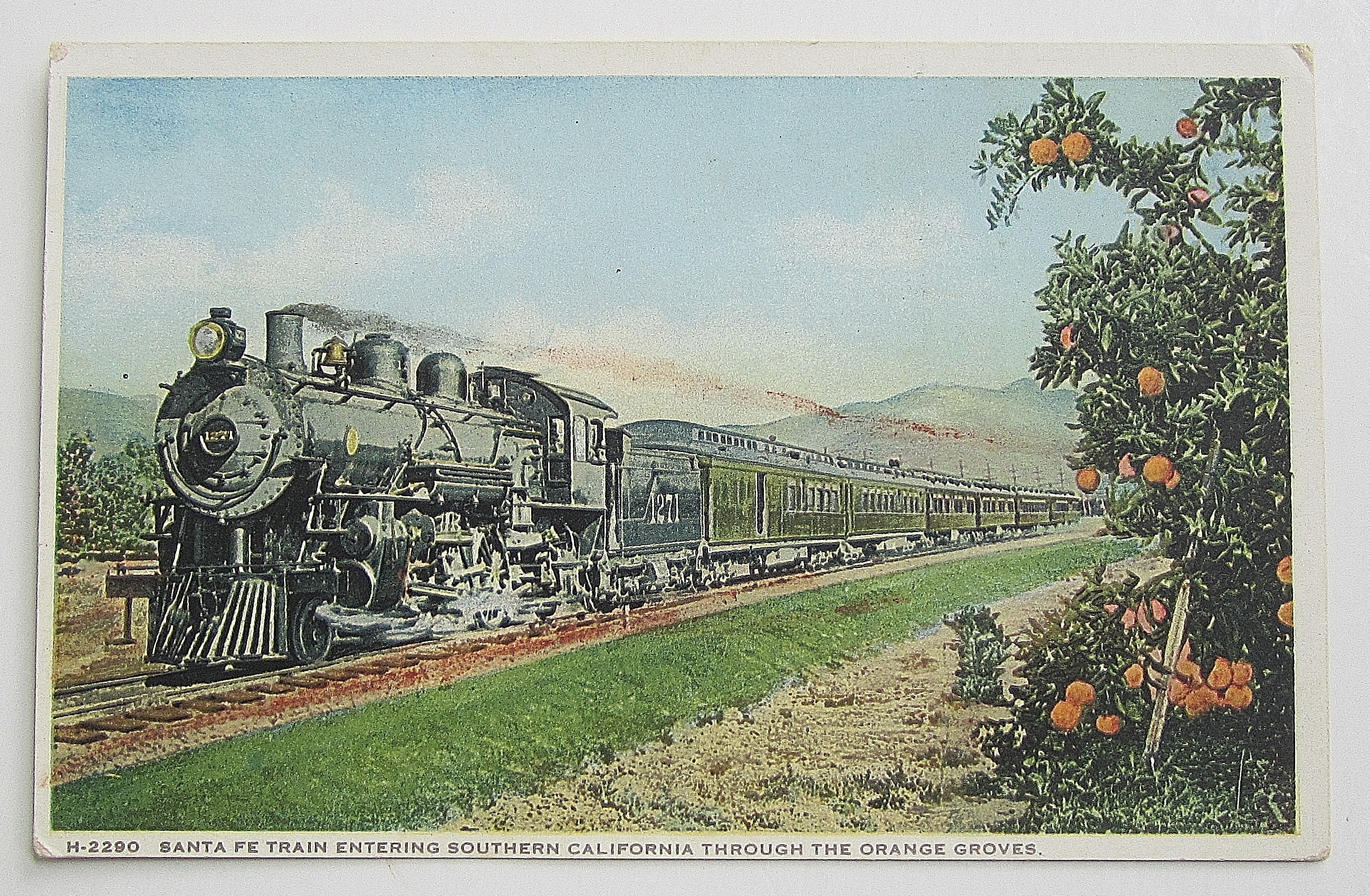 Santa Fe Train Entering Southern California Postcard