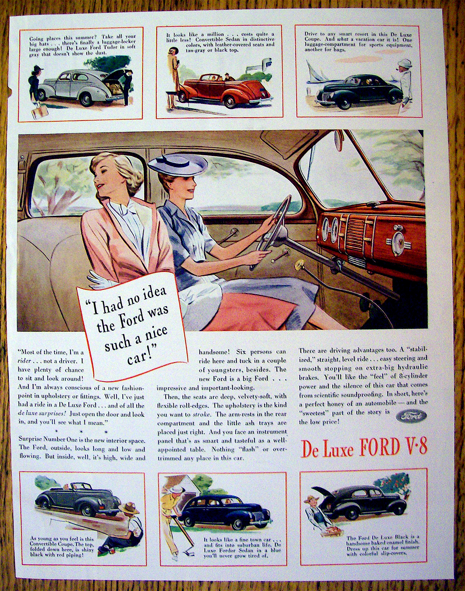 1928 Ford De Luxe V-8 with Women in Car