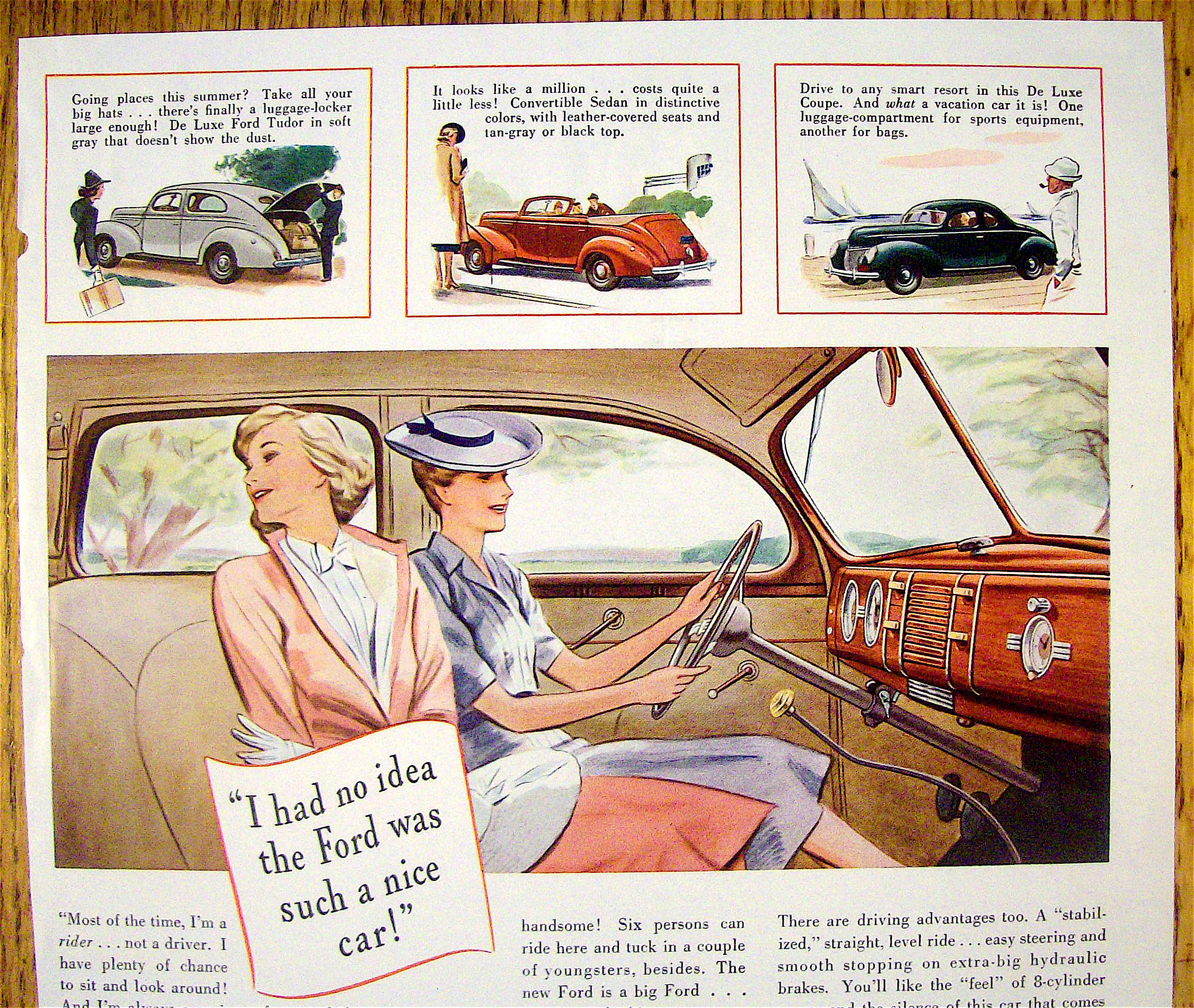 1928 Ford De Luxe V-8 with Women in Car