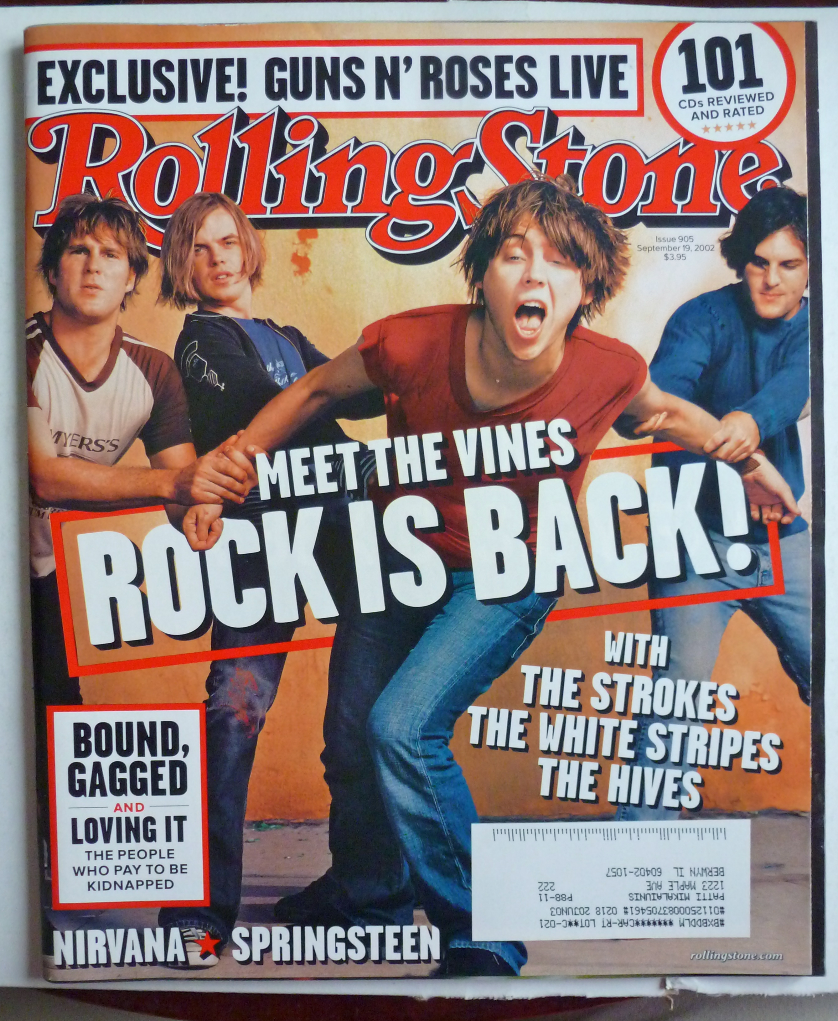 Rolling Stone Magazine September 19, 2002 The Vines