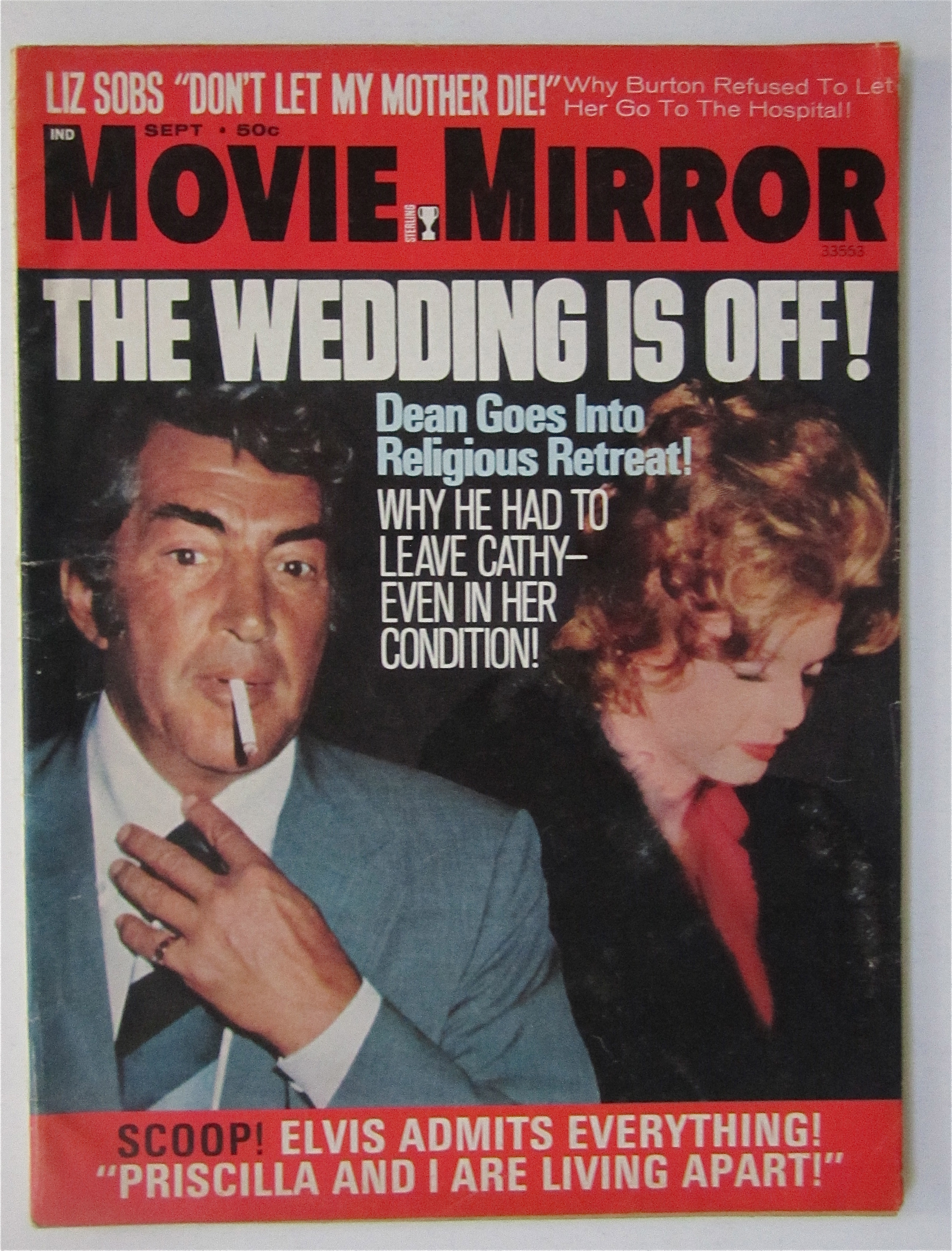 Movie Mirror Magazine September 1972 Dean Martin