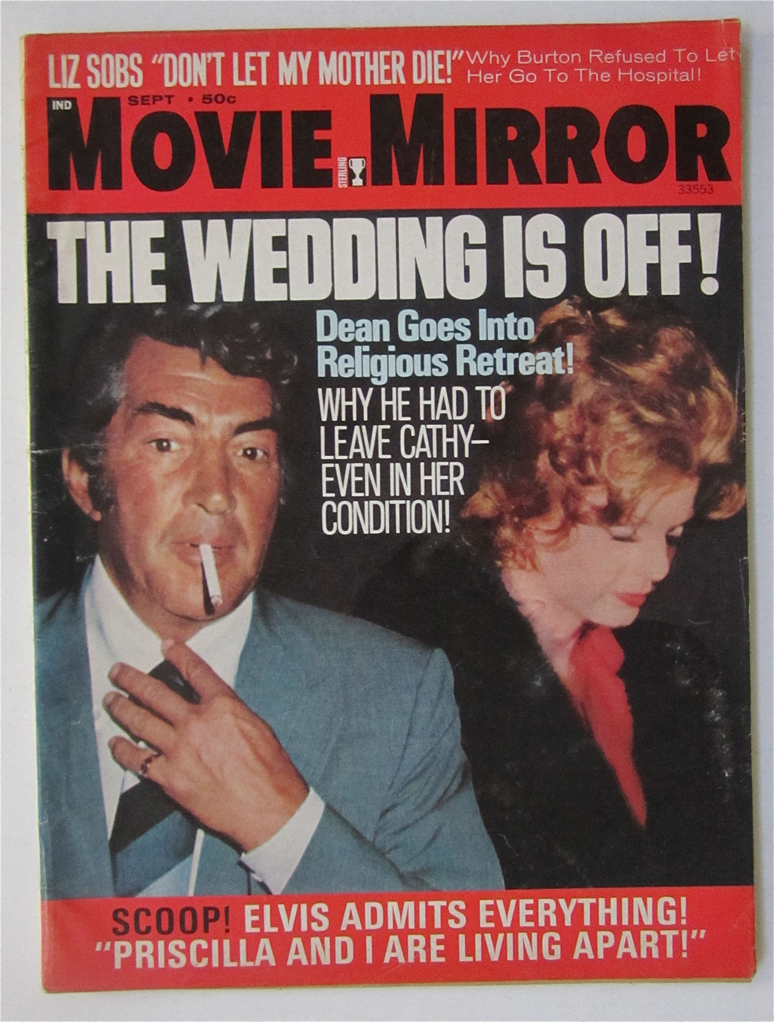 Movie Mirror Magazine September 1972 Dean Martin