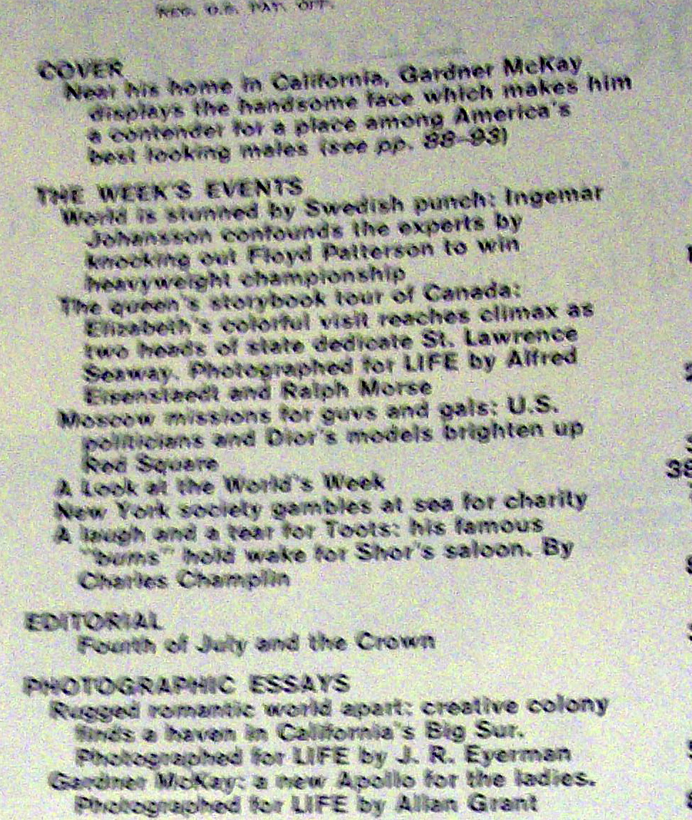Life Magazine July 6, 1959 Gardner McKay (Actor)