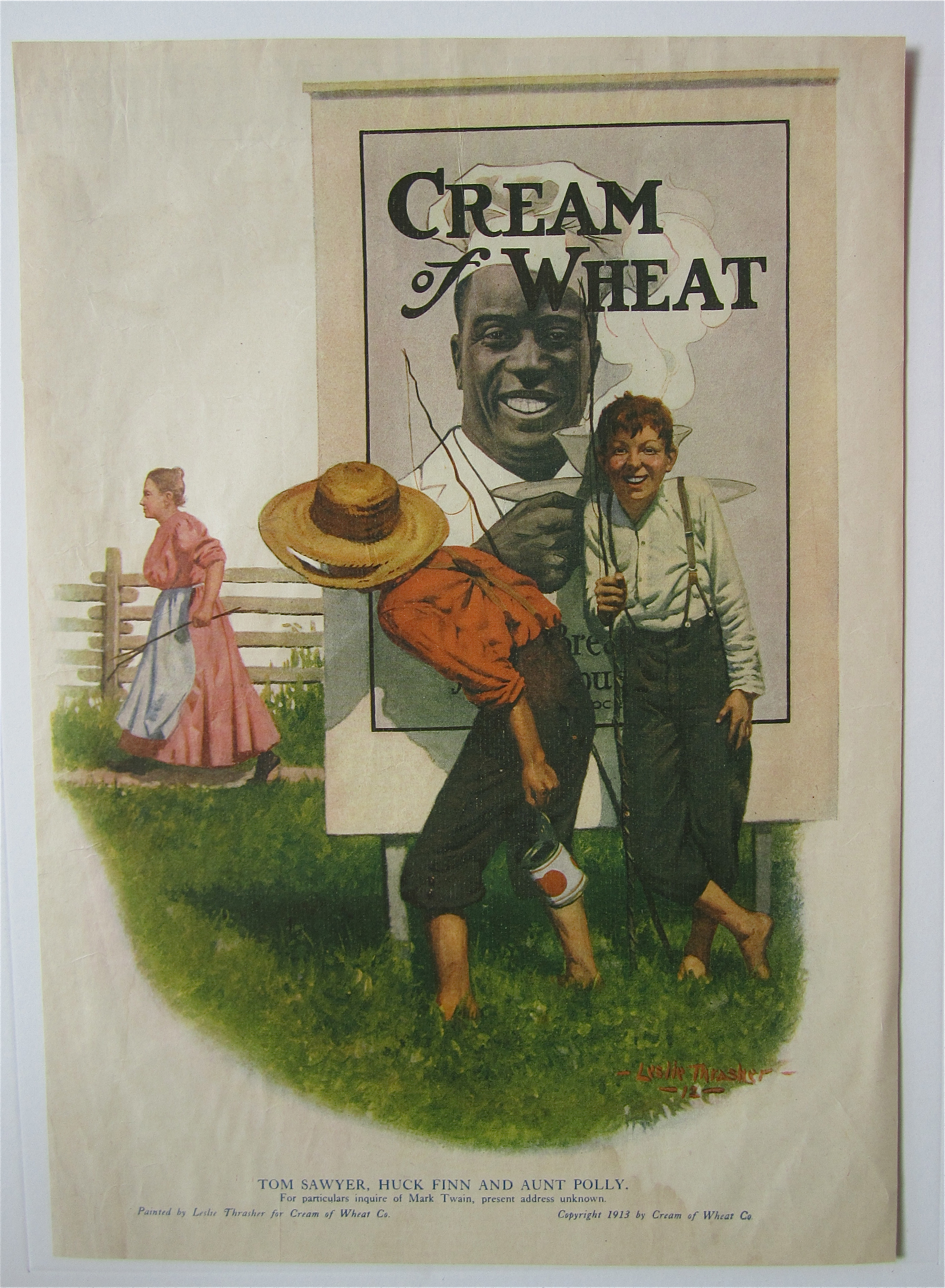 1918 Cream Of Wheat Cereal w/Boys Hiding By Sign