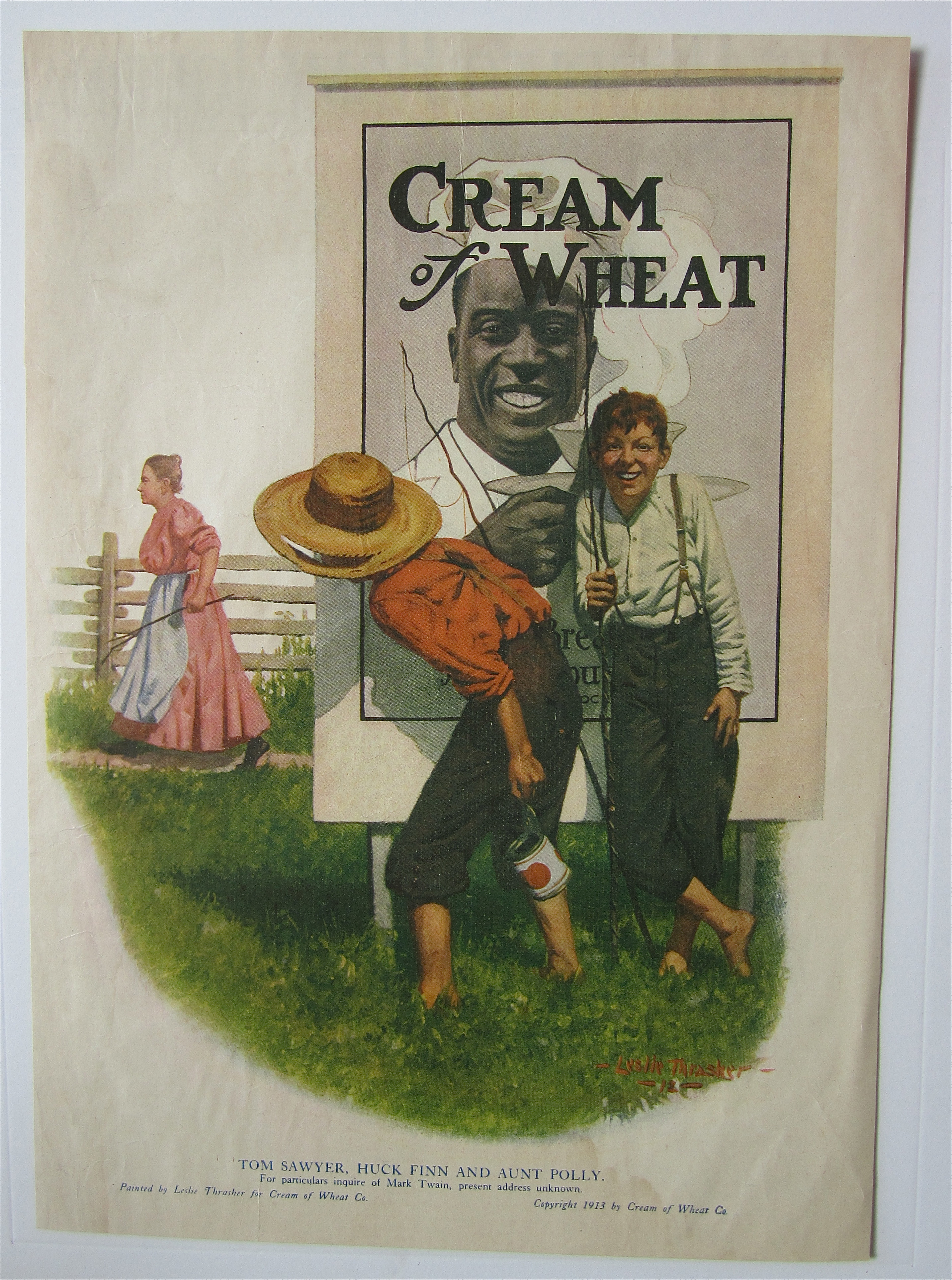 1918 Cream Of Wheat Cereal w/Boys Hiding By Sign