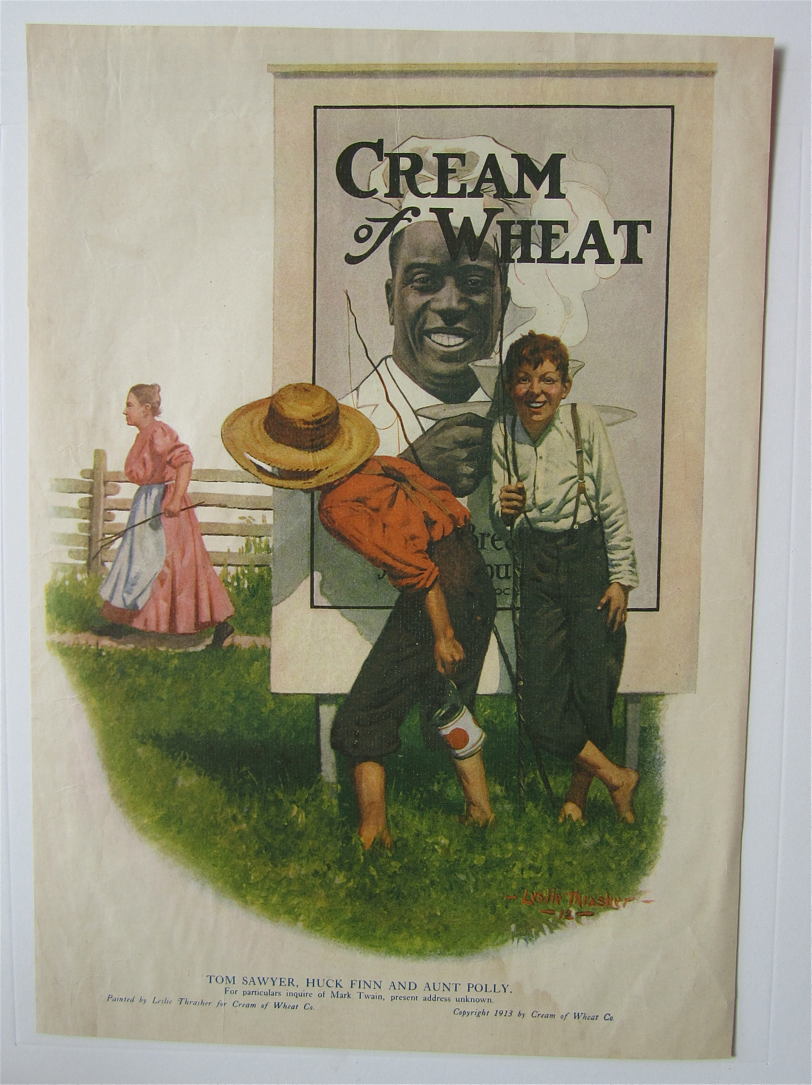 1918 Cream Of Wheat Cereal w/Boys Hiding By Sign