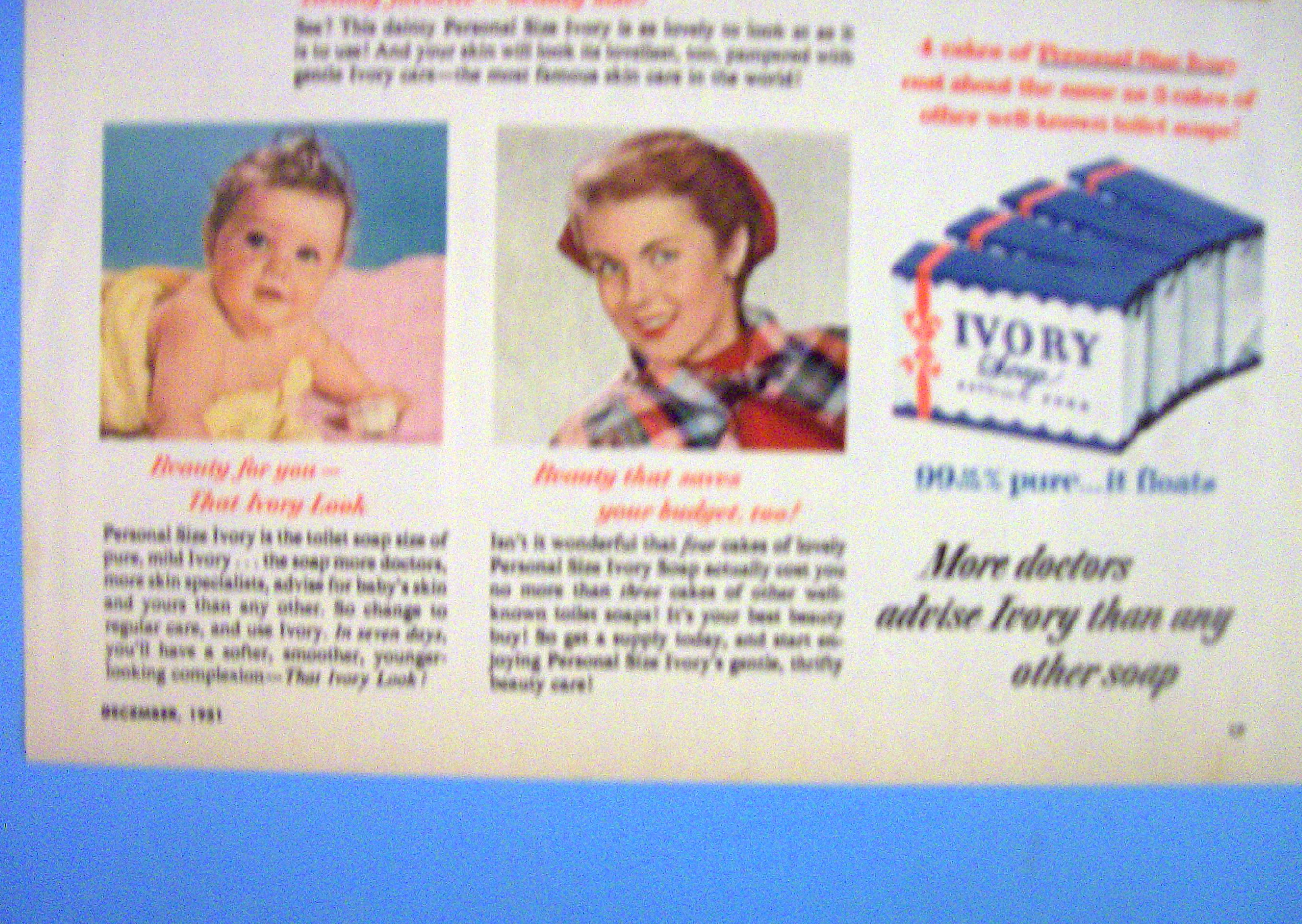 1951 Ivory Soap with Women & A Baby