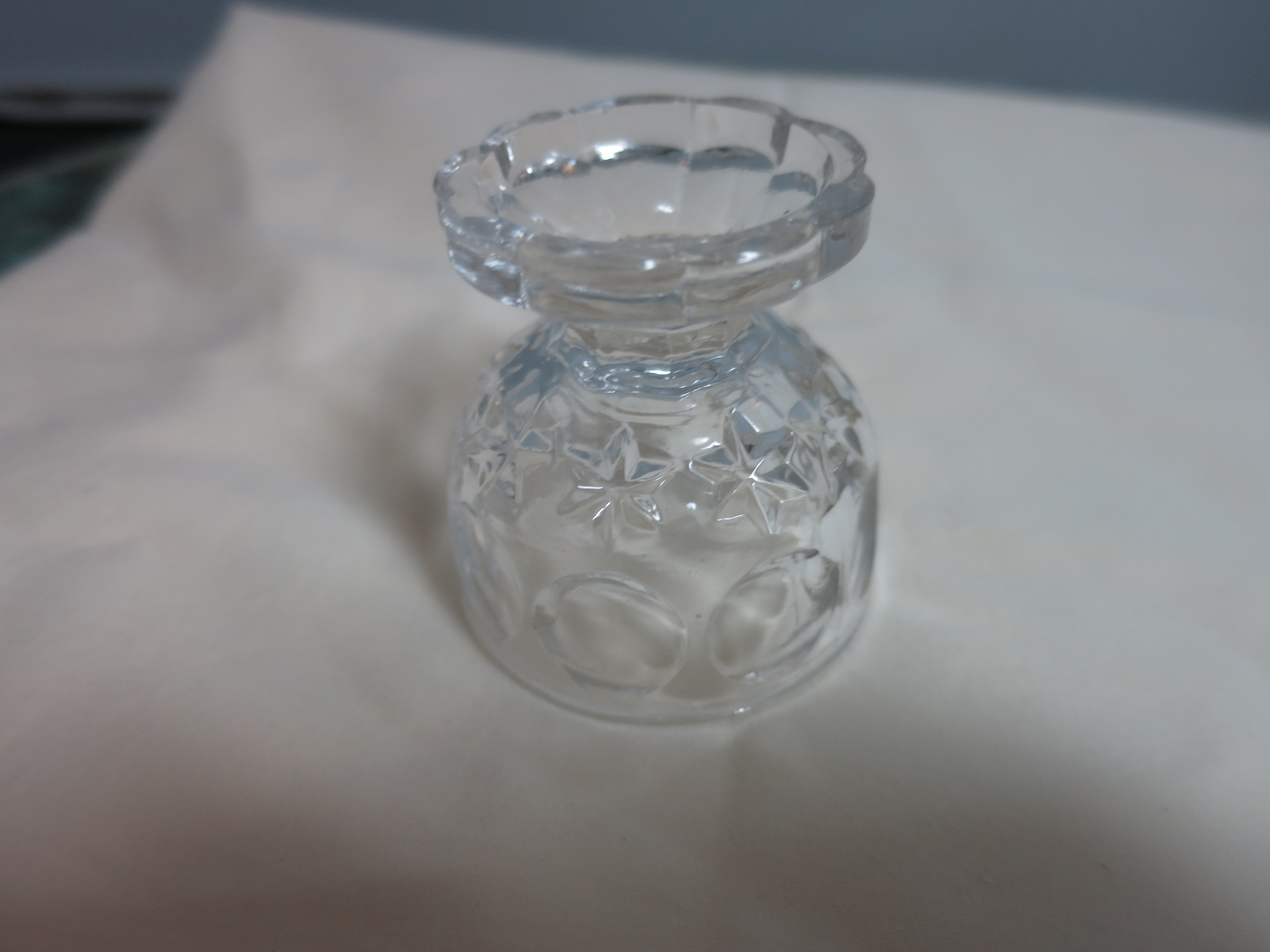 Vintage Moon and Star Glass Salt Cellar