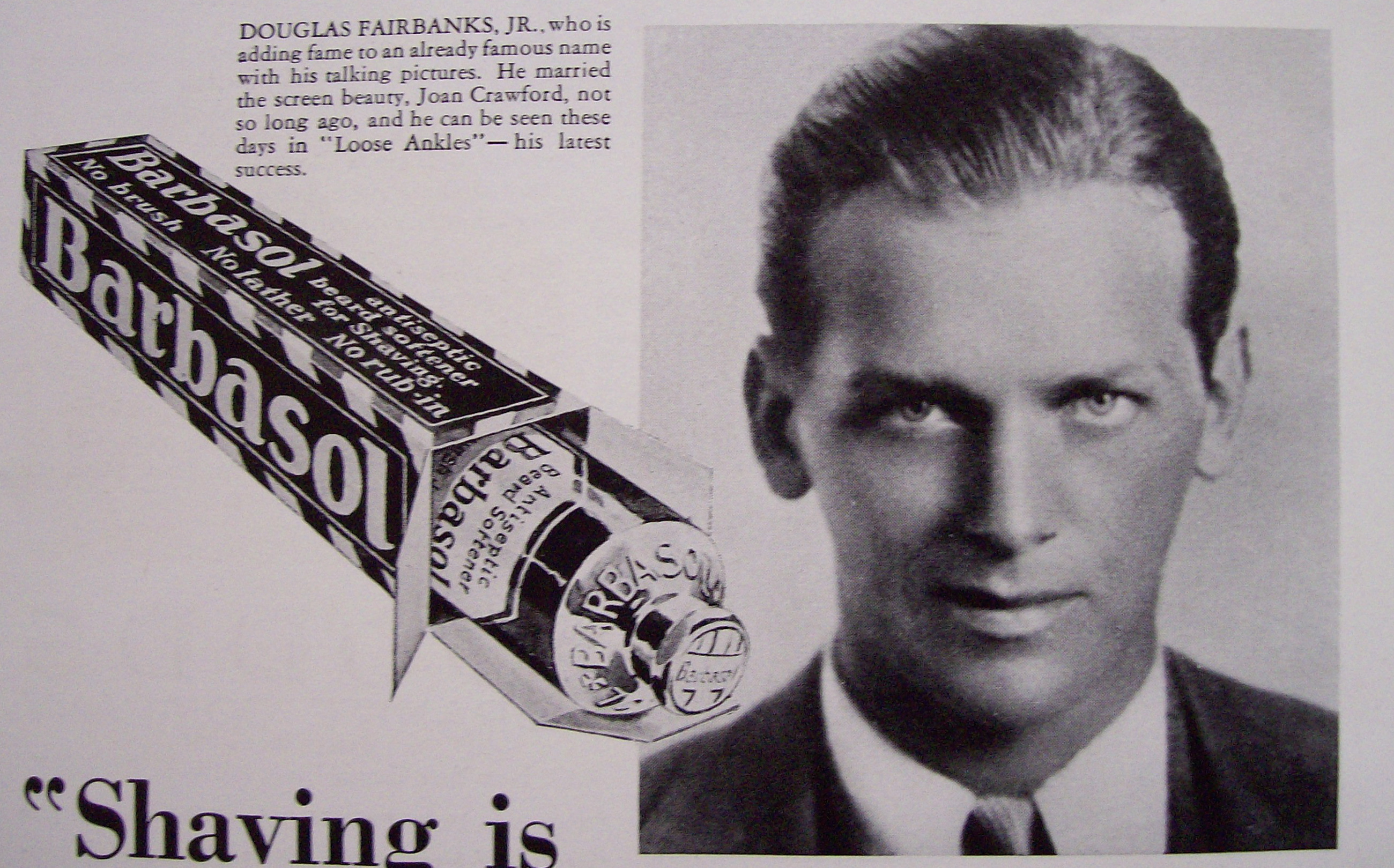 1930 Barbasol Shaving with Douglas Fairbanks Jr.