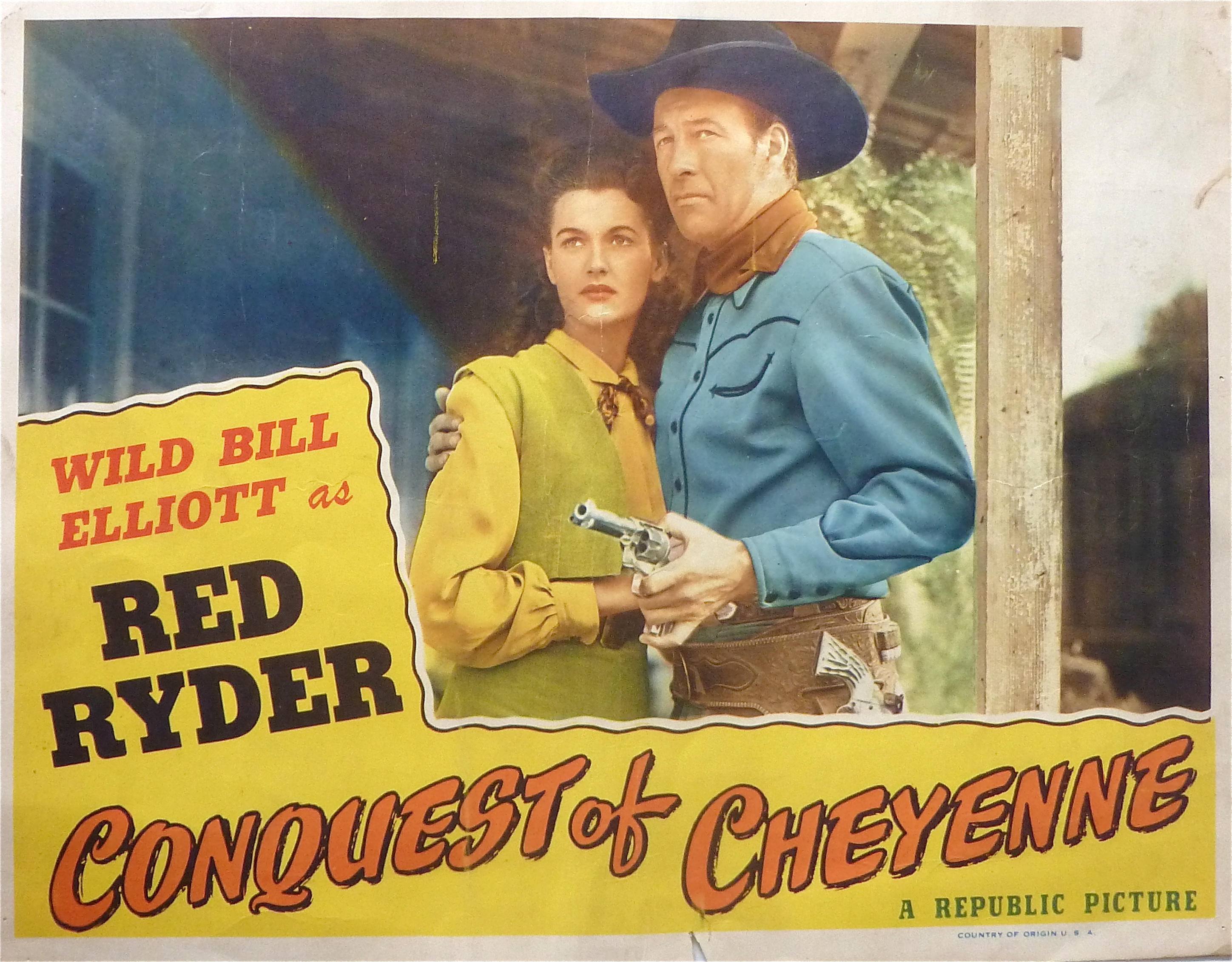 Conquest Of Cheyenne Lobby Card 1940's Red Ryder