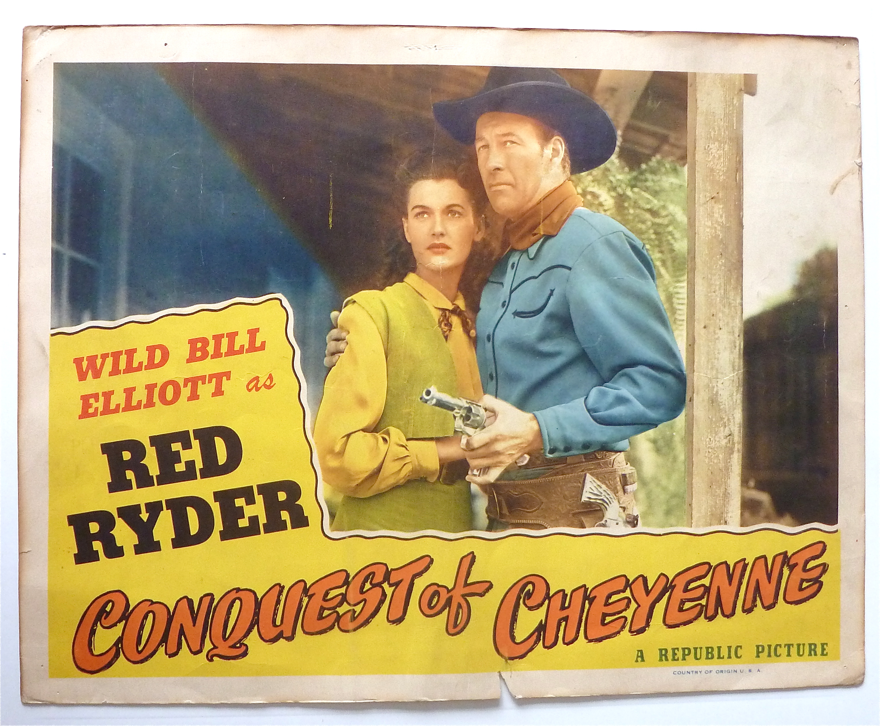 Conquest Of Cheyenne Lobby Card 1940's Red Ryder
