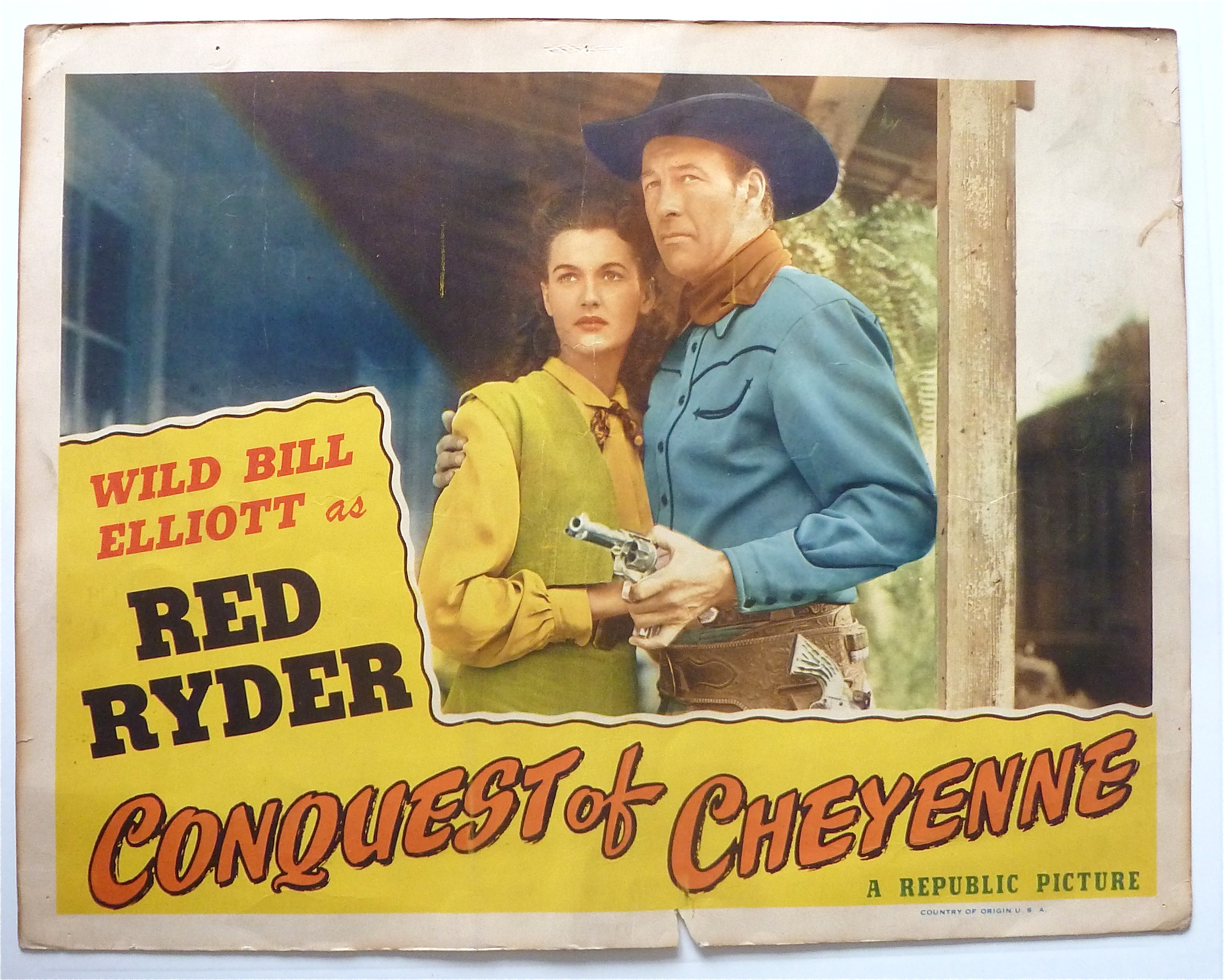 Conquest Of Cheyenne Lobby Card 1940's Red Ryder