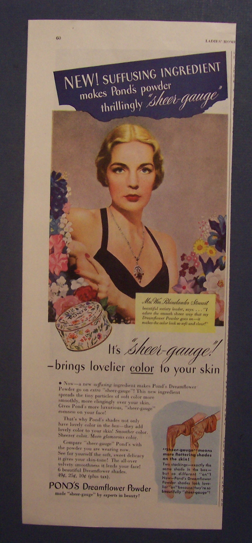 1945  Pond's  Dreamflower  Powder