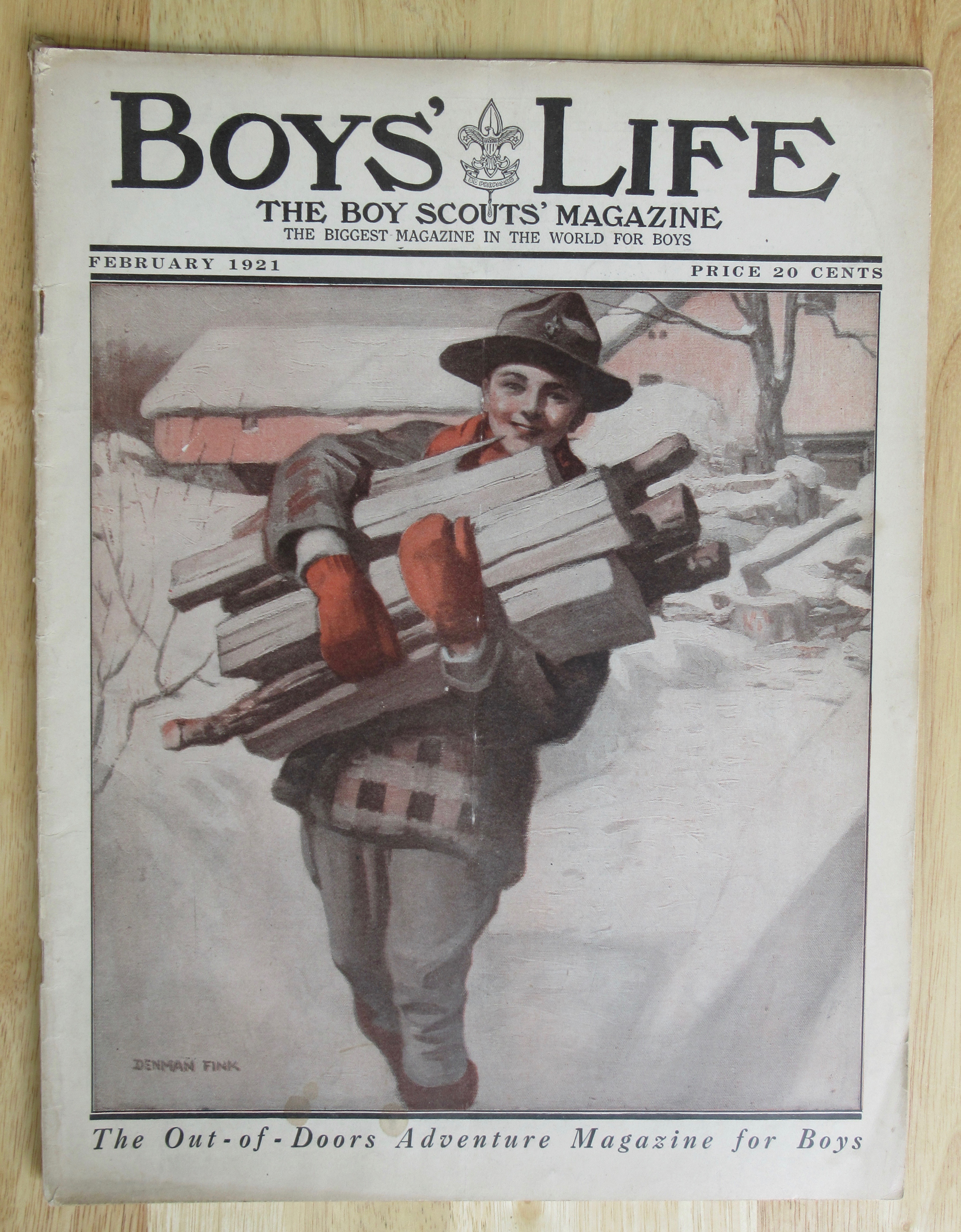 Boy's Life Magazine February 1921 Denman Fink Cover