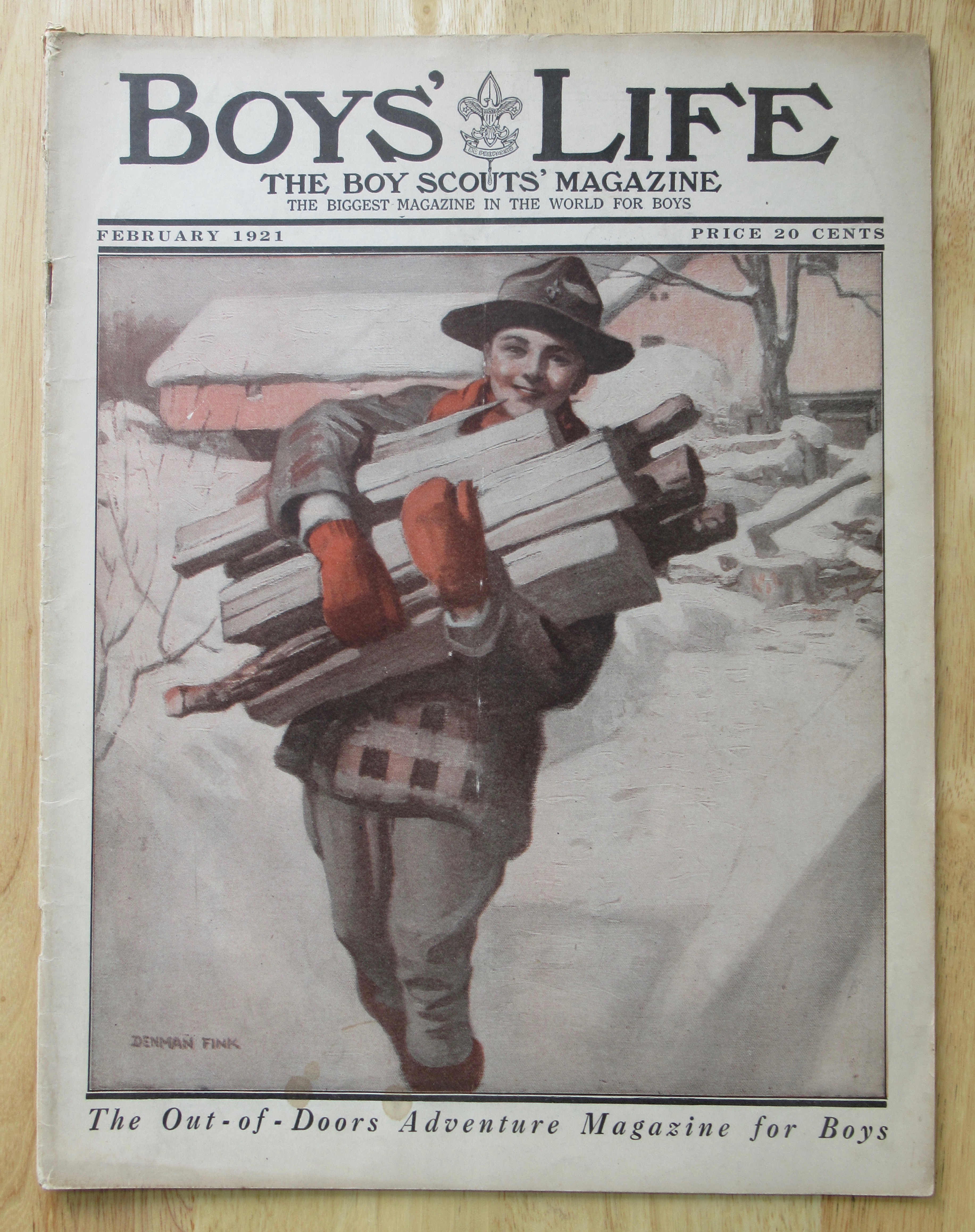 Boy's Life Magazine February 1921 Denman Fink Cover