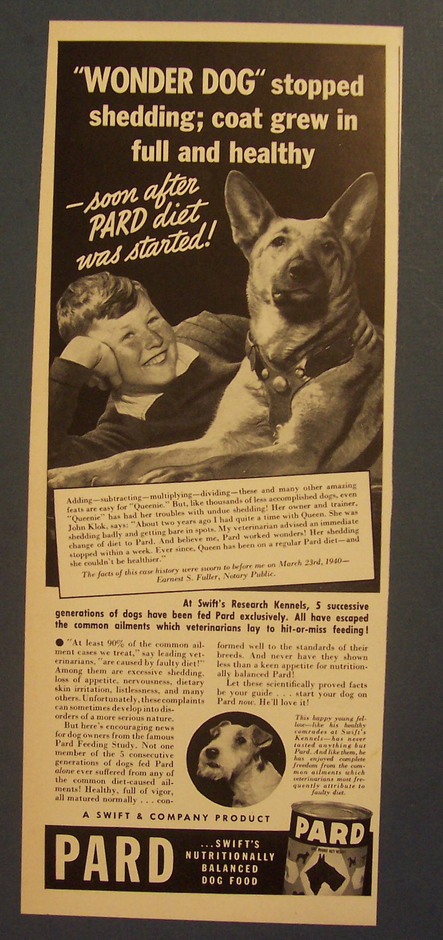 1940  Pard  Dog  Food  with  Wonder  Dog