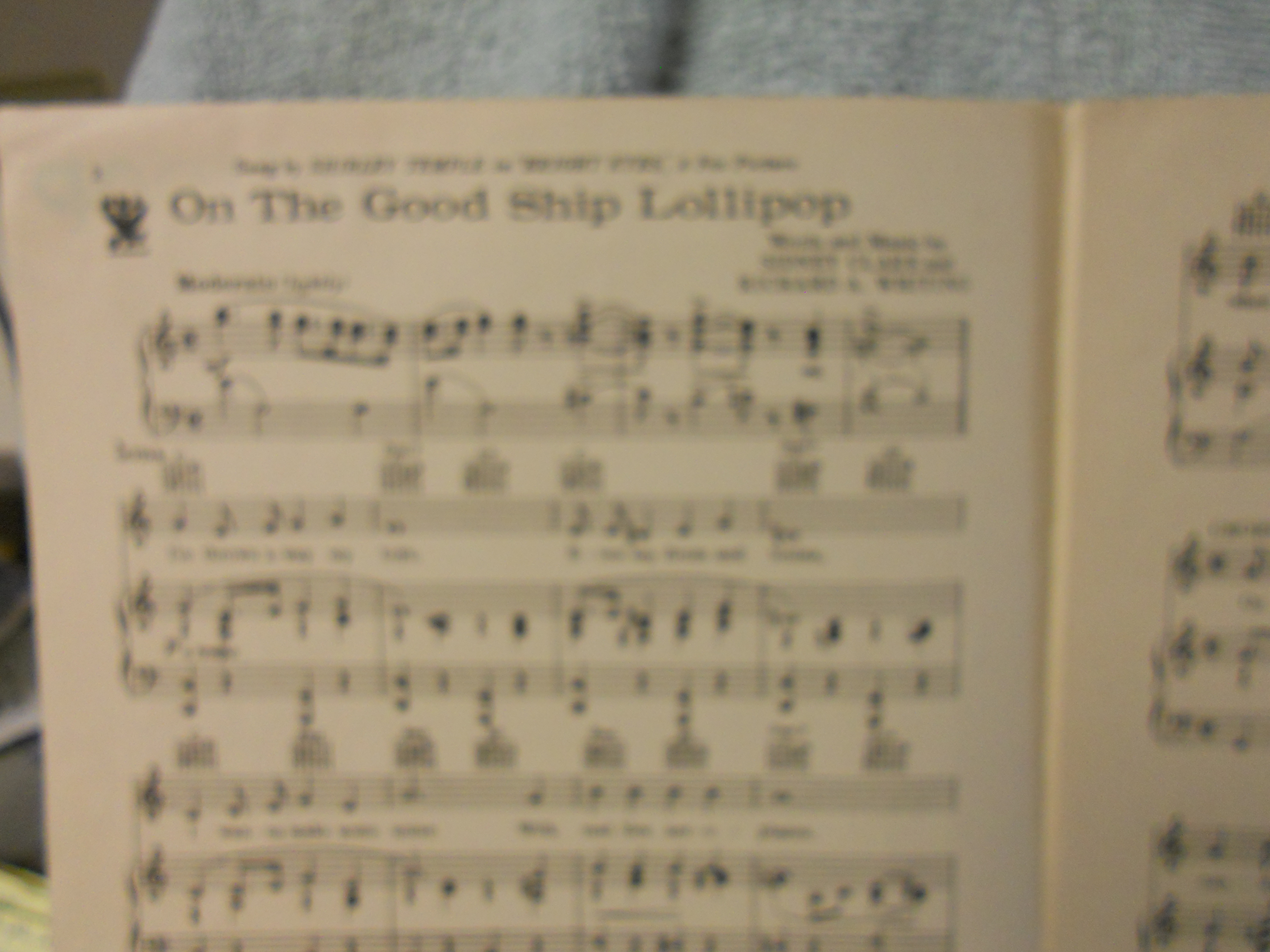 Shirley Temple Good Ship Lollipop Music