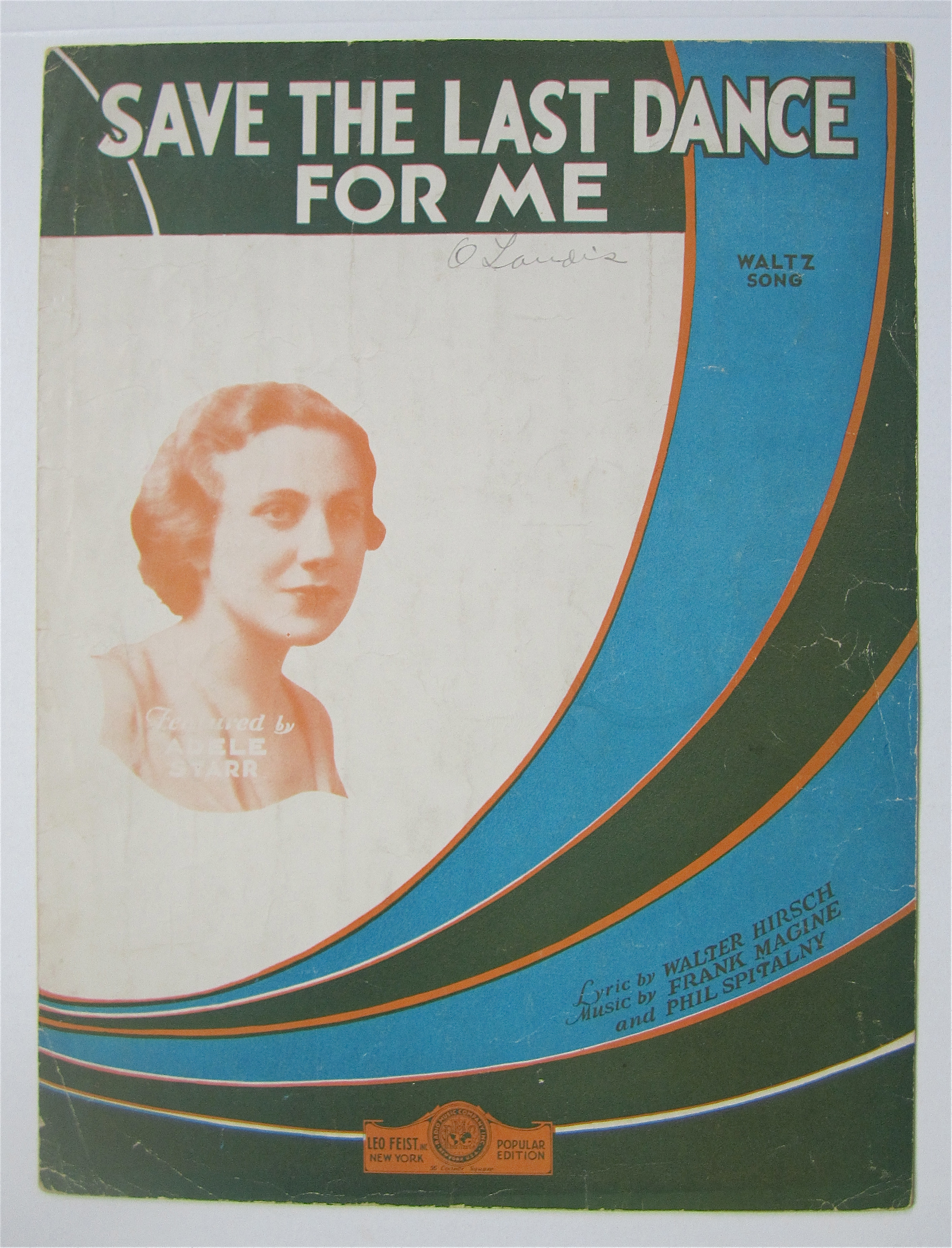 Sheet Music 1931 Save The Last Dance For Me