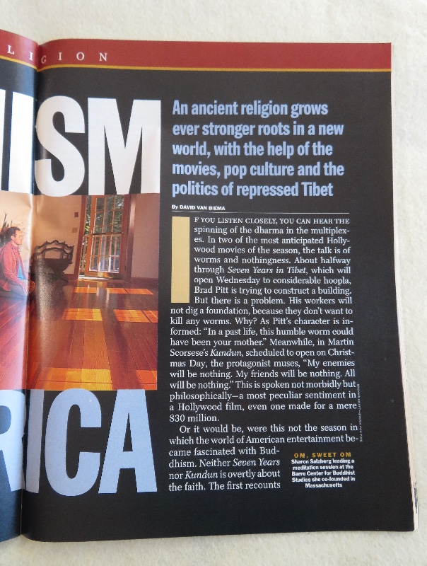 Time Magazine October 13, 1997 America's Fascination With Buddhism