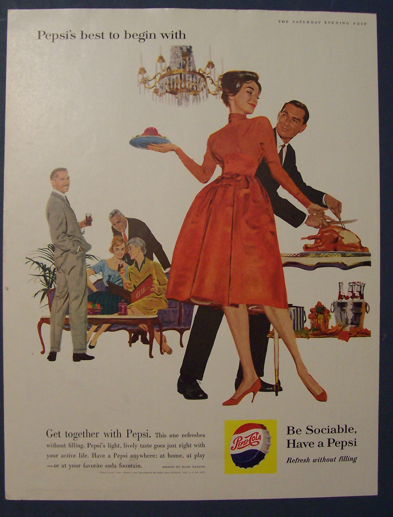 1960 Pepsi-Cola (Pepsi) with Woman Holding A Plate