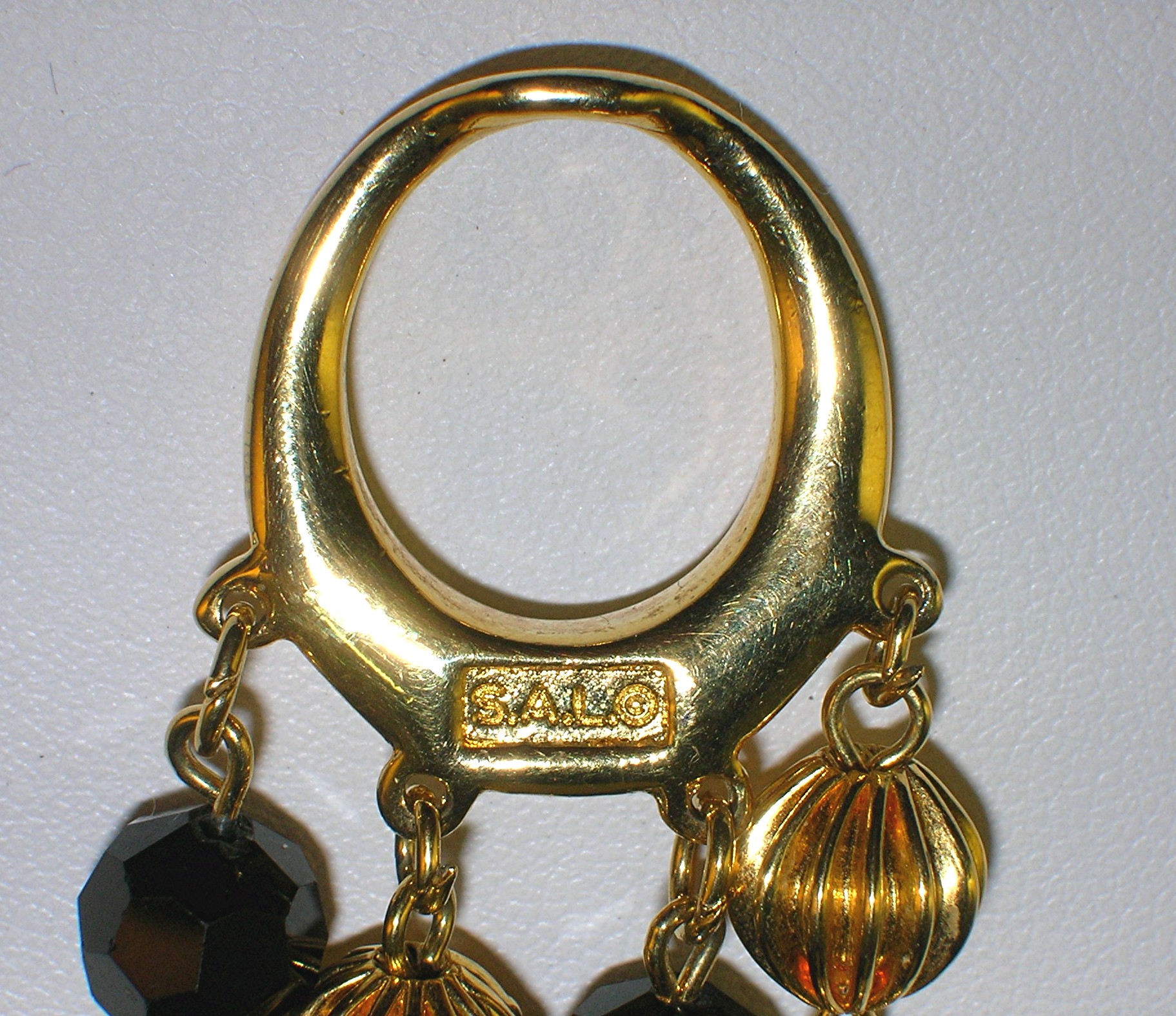 Crystal Gold Black Jet Chain Link 4 Strand Bead Neckla