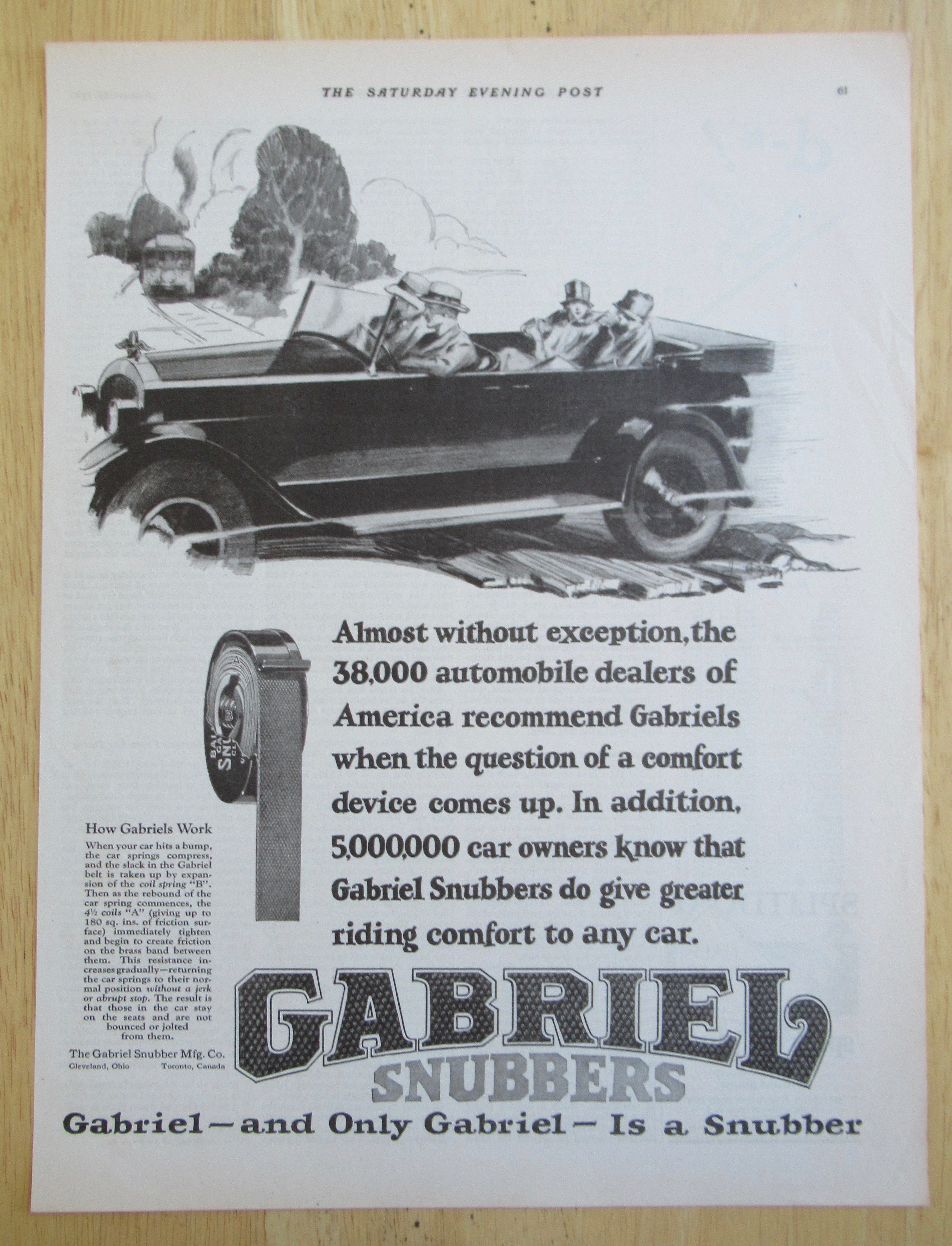 1926 Gabriel Snubbers with Car Driving