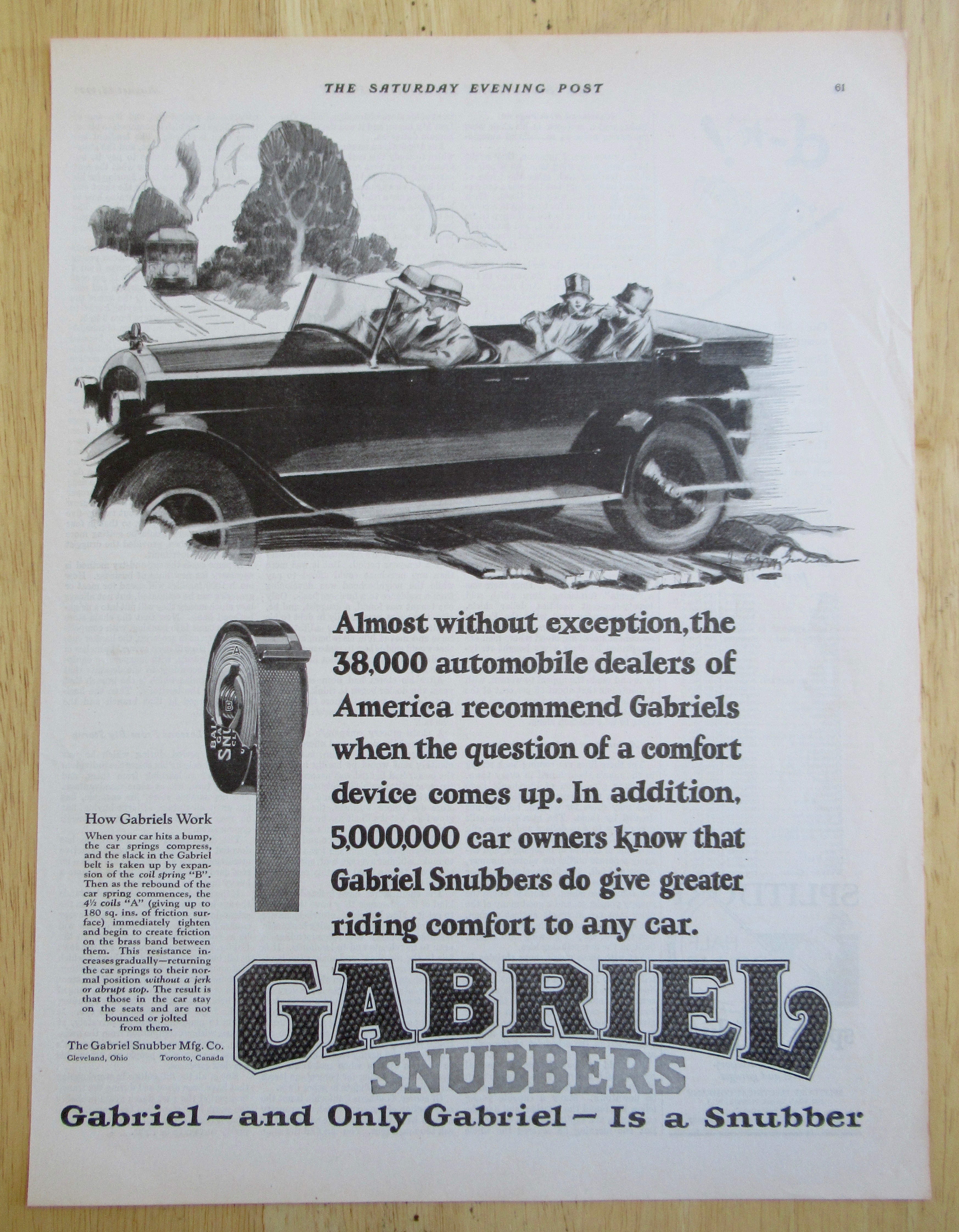 1926 Gabriel Snubbers with Car Driving