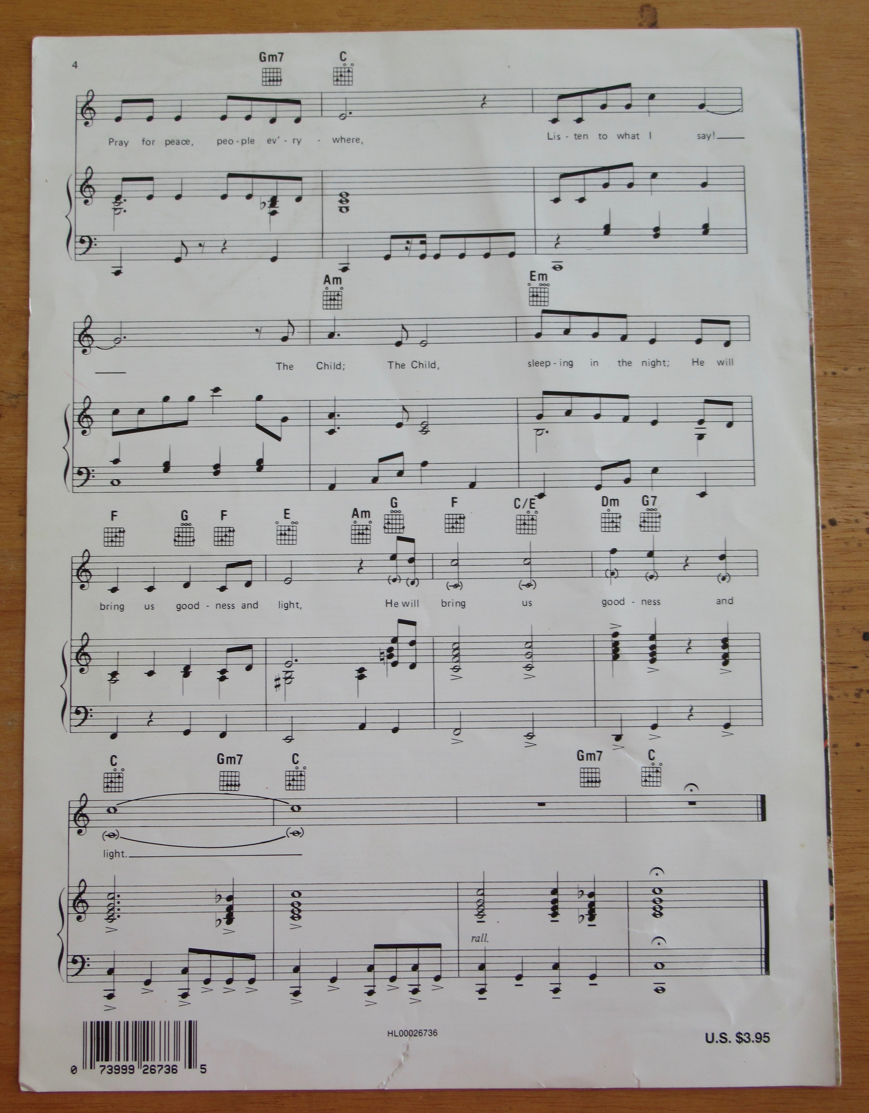 1962 Do You Hear What I Hear Sheet Music