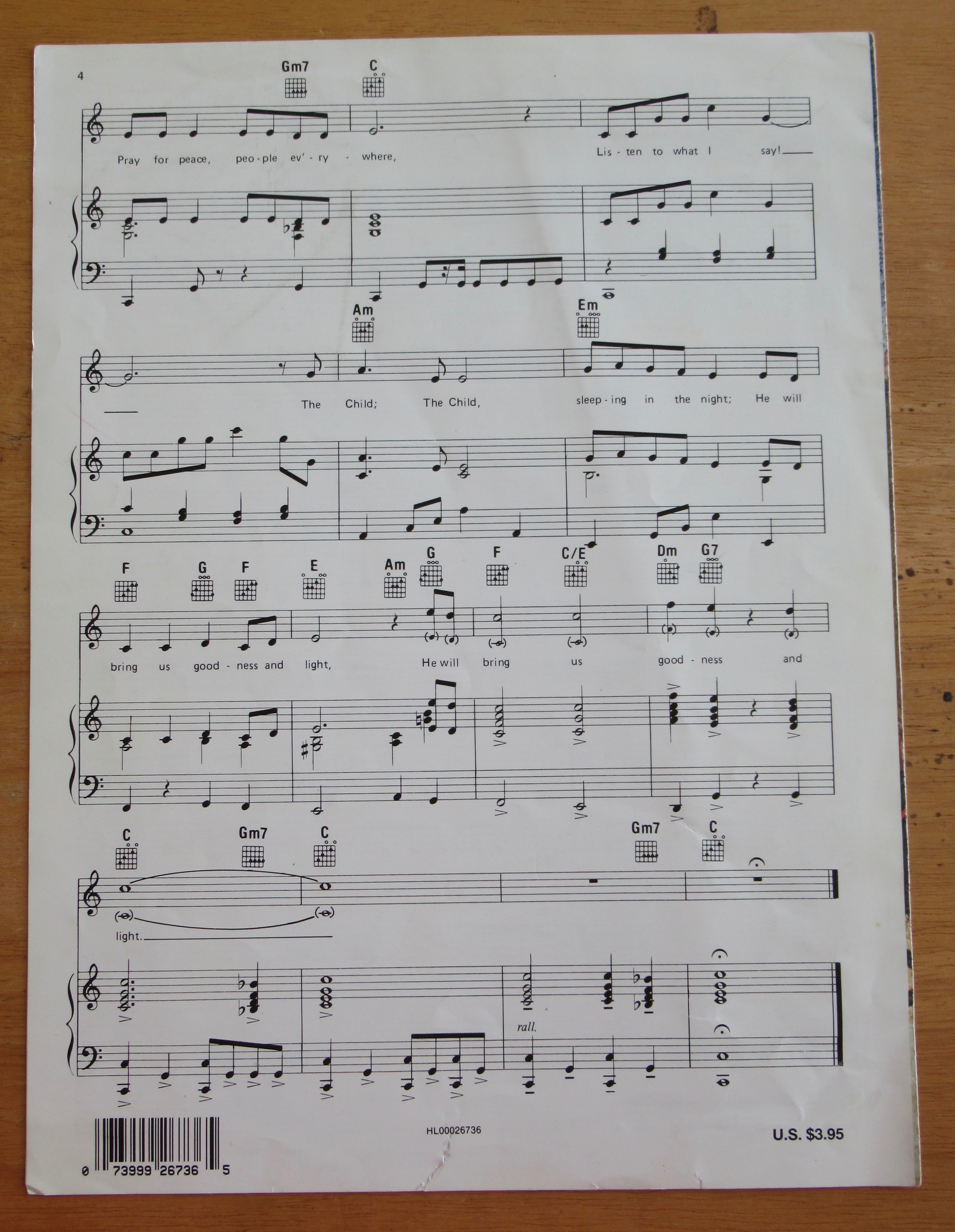 1962 Do You Hear What I Hear Sheet Music