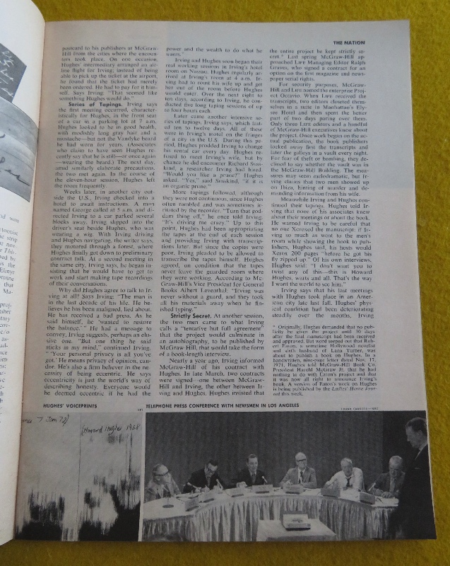 Time Magazine January 24, 1972 Hughes Mystery