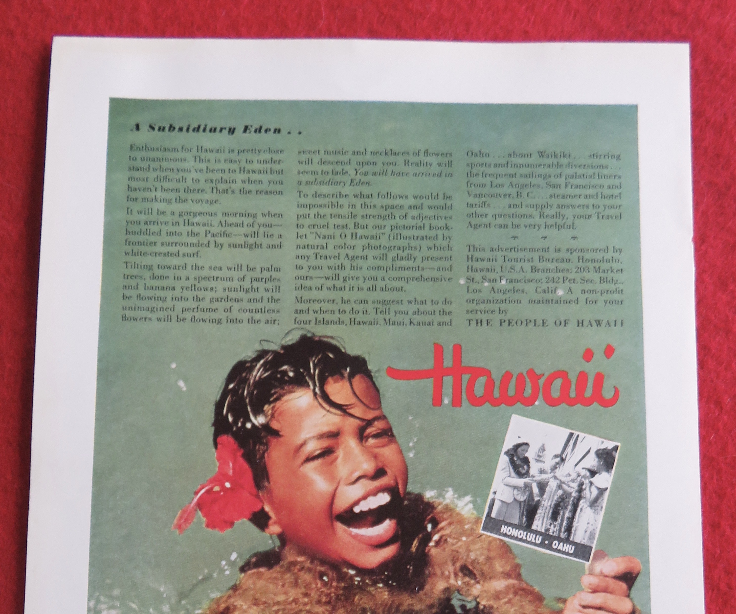 1940 The People Of Hawaii with Hawaiian Boy Swimming