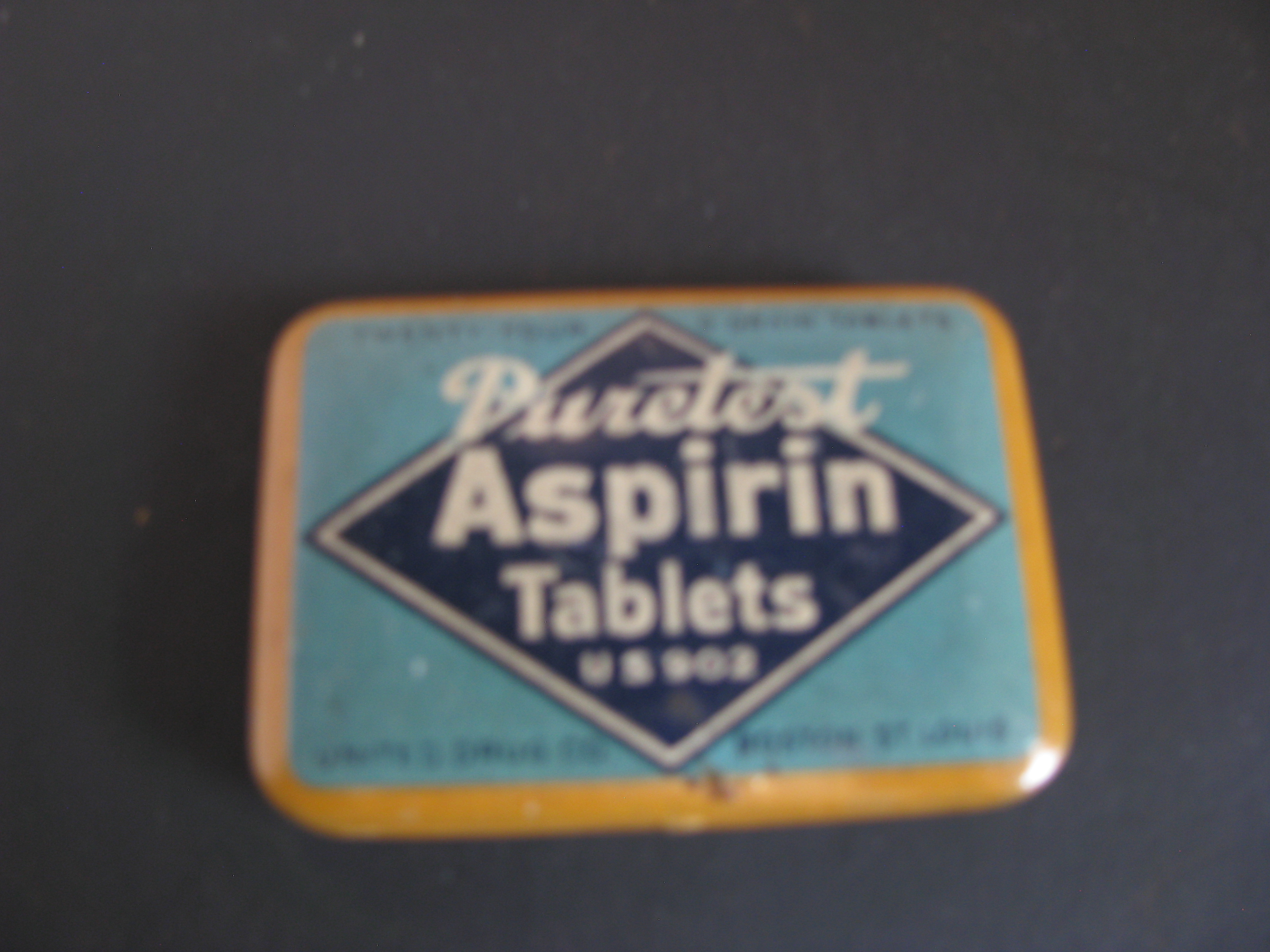 Vintage Puretest Aspirin Tablets US902 Tin