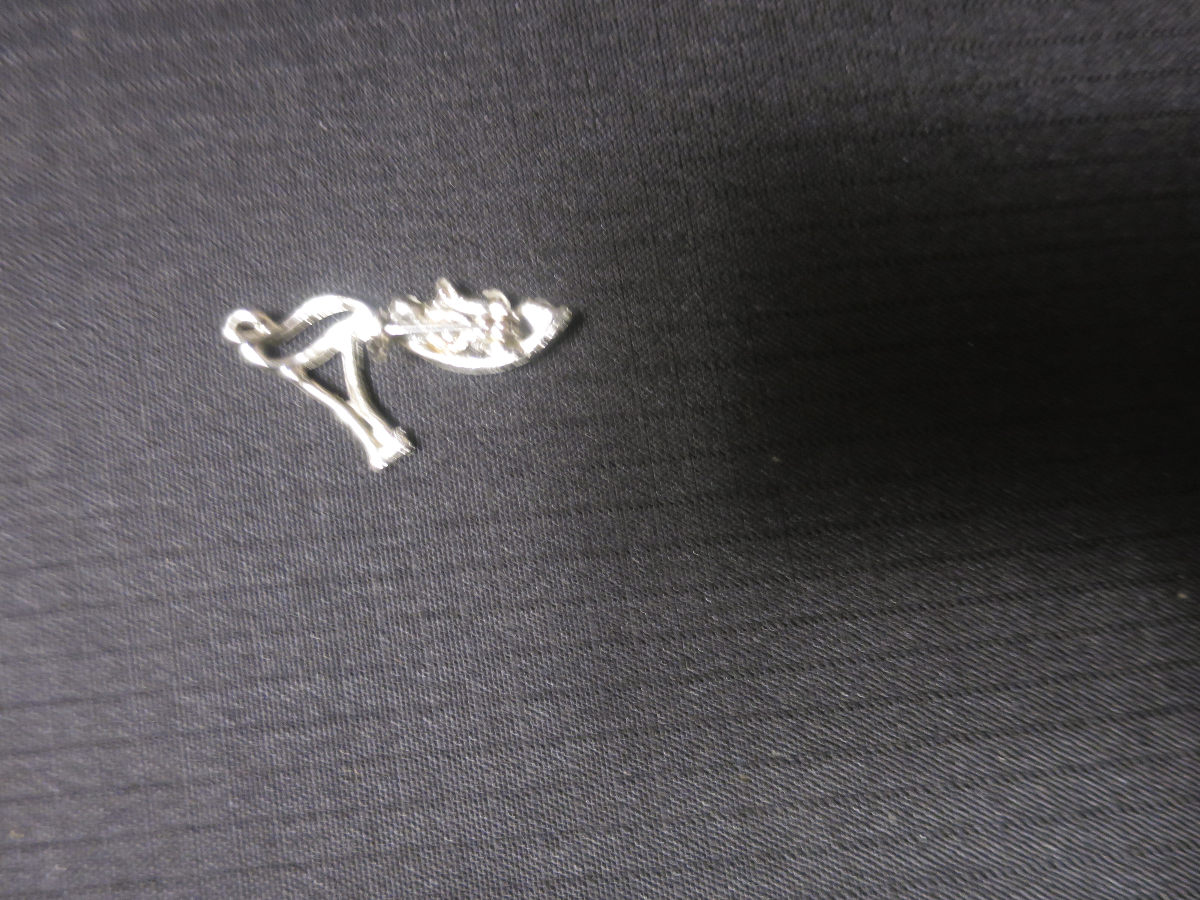 Shoe Pin High Heel with Rhinestones Silver