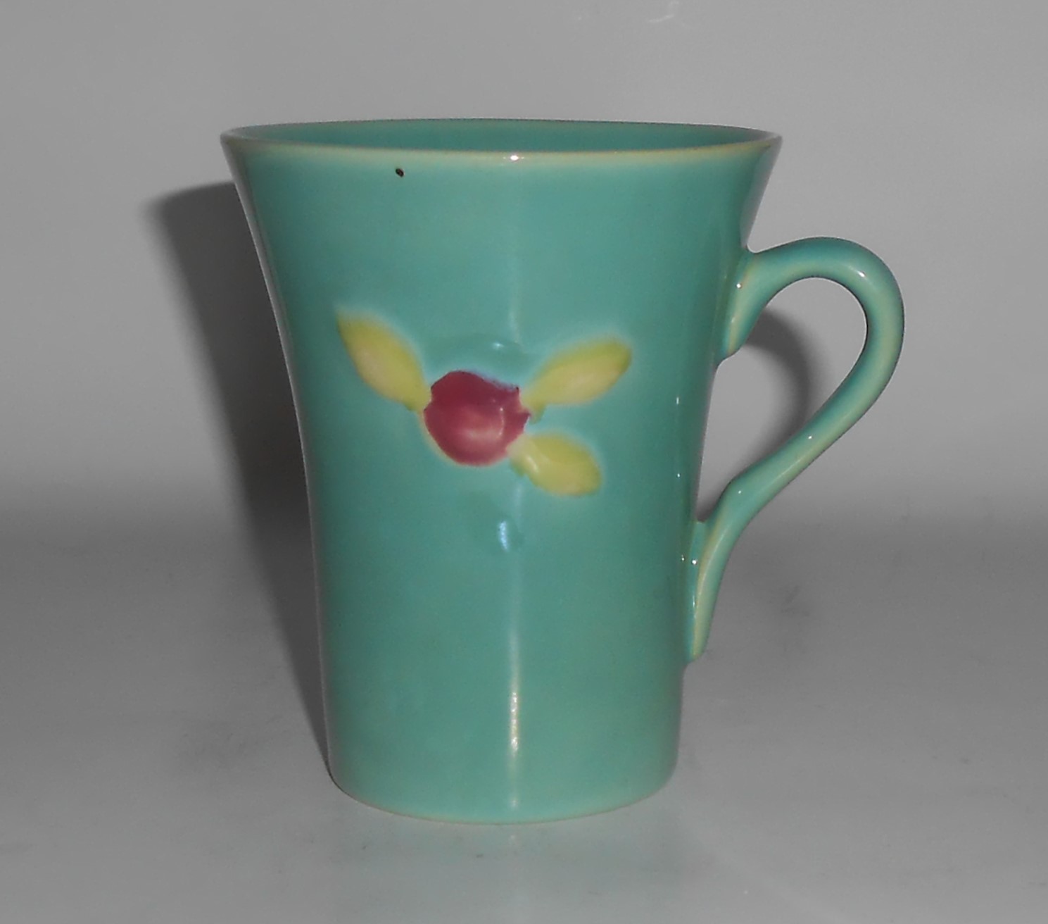 Coors Pottery Rosebud Very Rare Green Handled Tumbler