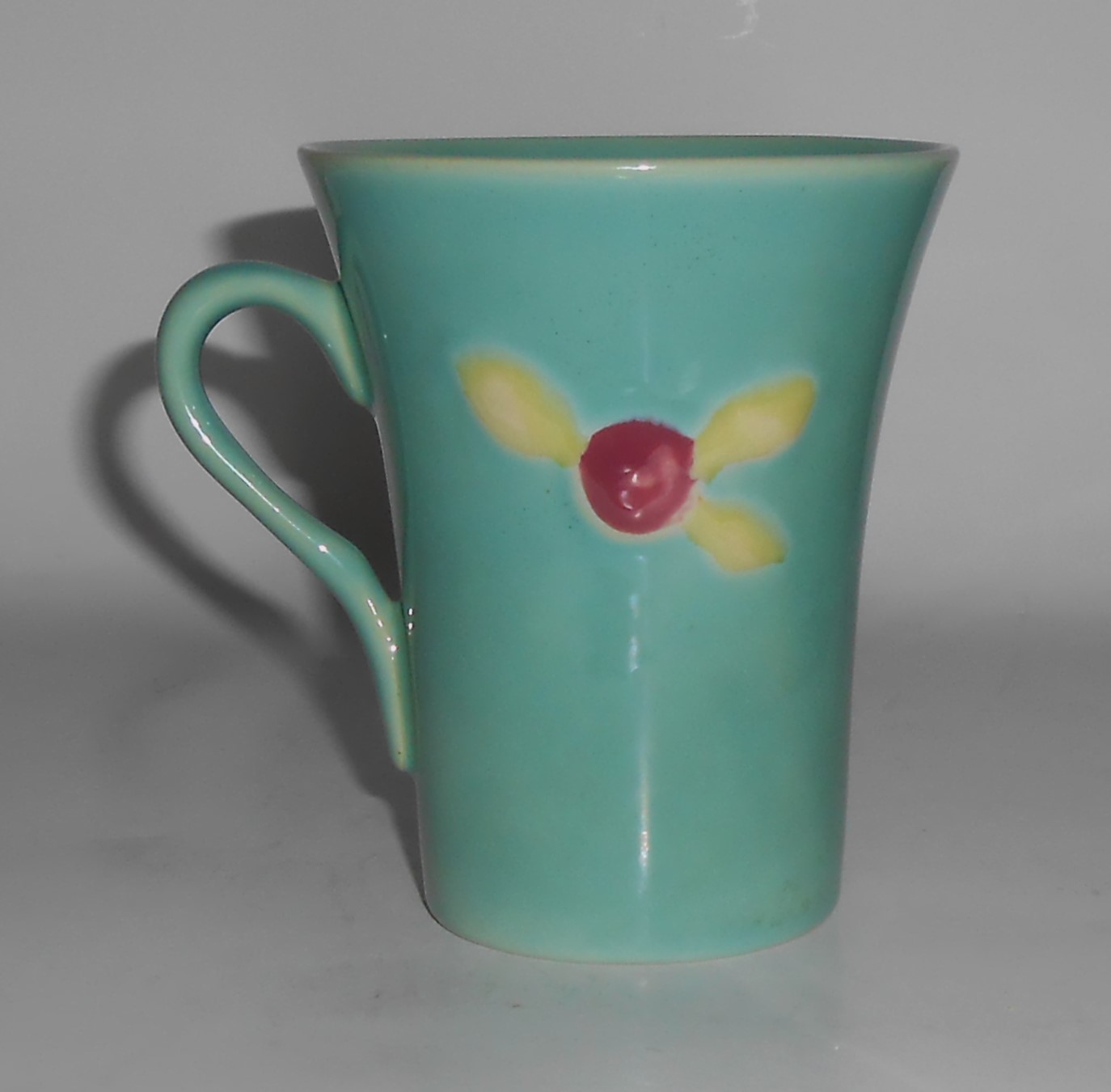 Coors Pottery Rosebud Very Rare Green Handled Tumbler