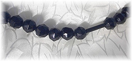 31 Inch Hand Carved Jet Black Bead Necklace