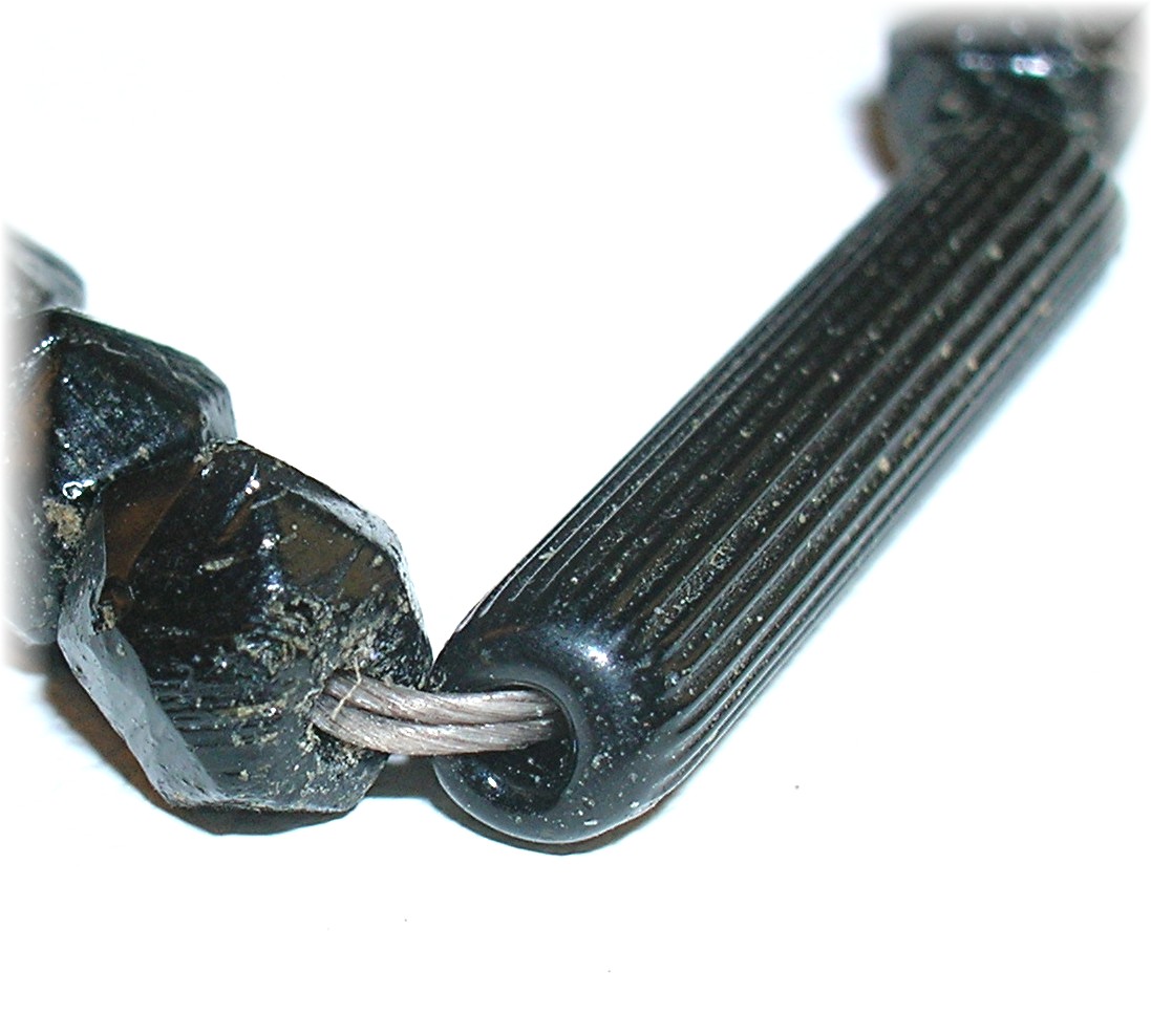 31 Inch Hand Carved Jet Black Bead Necklace