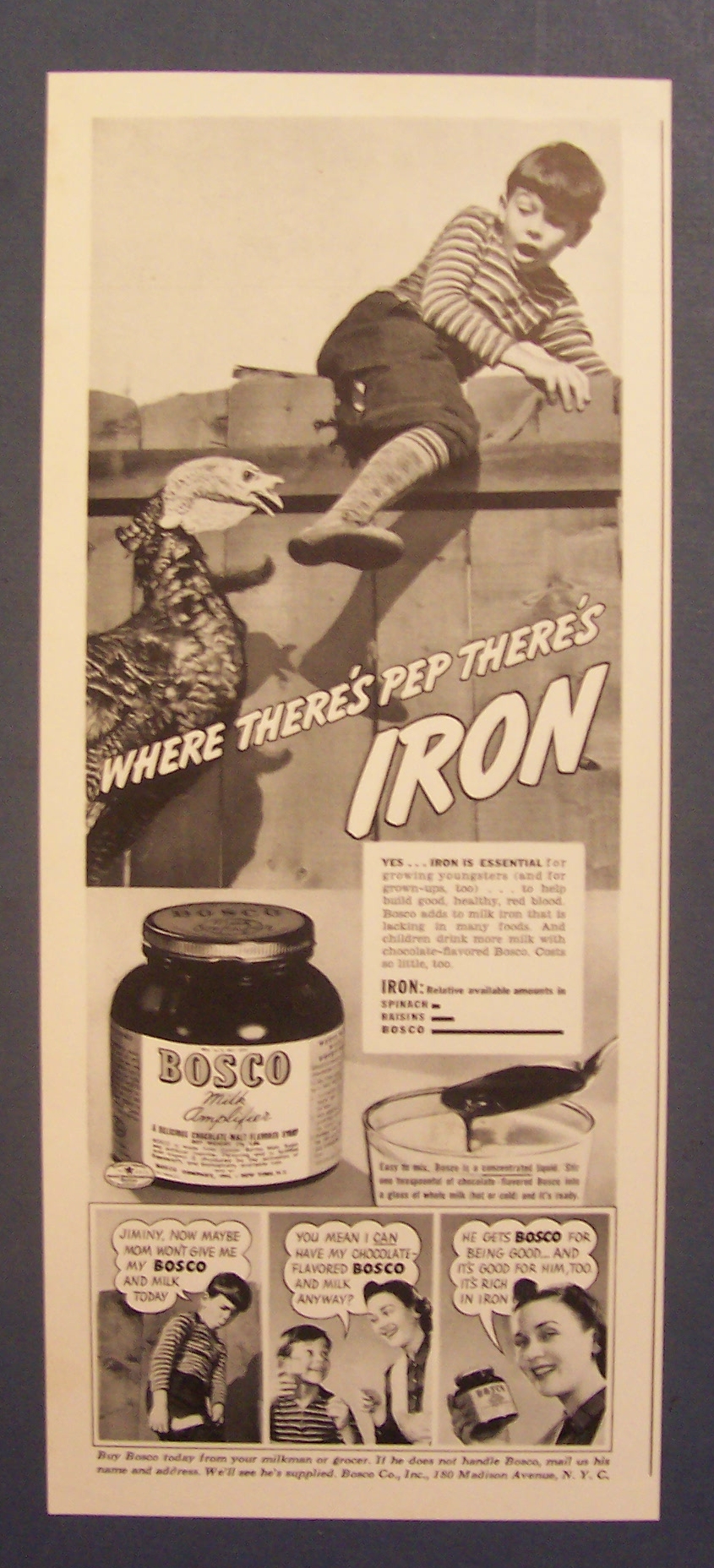 1940 Bosco Milk Amplifier w/Boy Going Over Fence