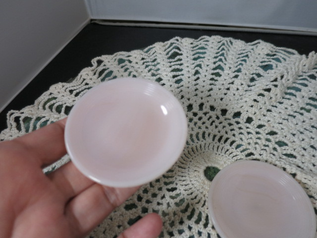 Vintage Clambroth Glass Salt Cellar Dip Plate