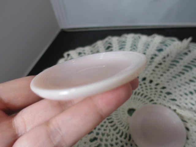 Vintage Clambroth Glass Salt Cellar Dip Plate