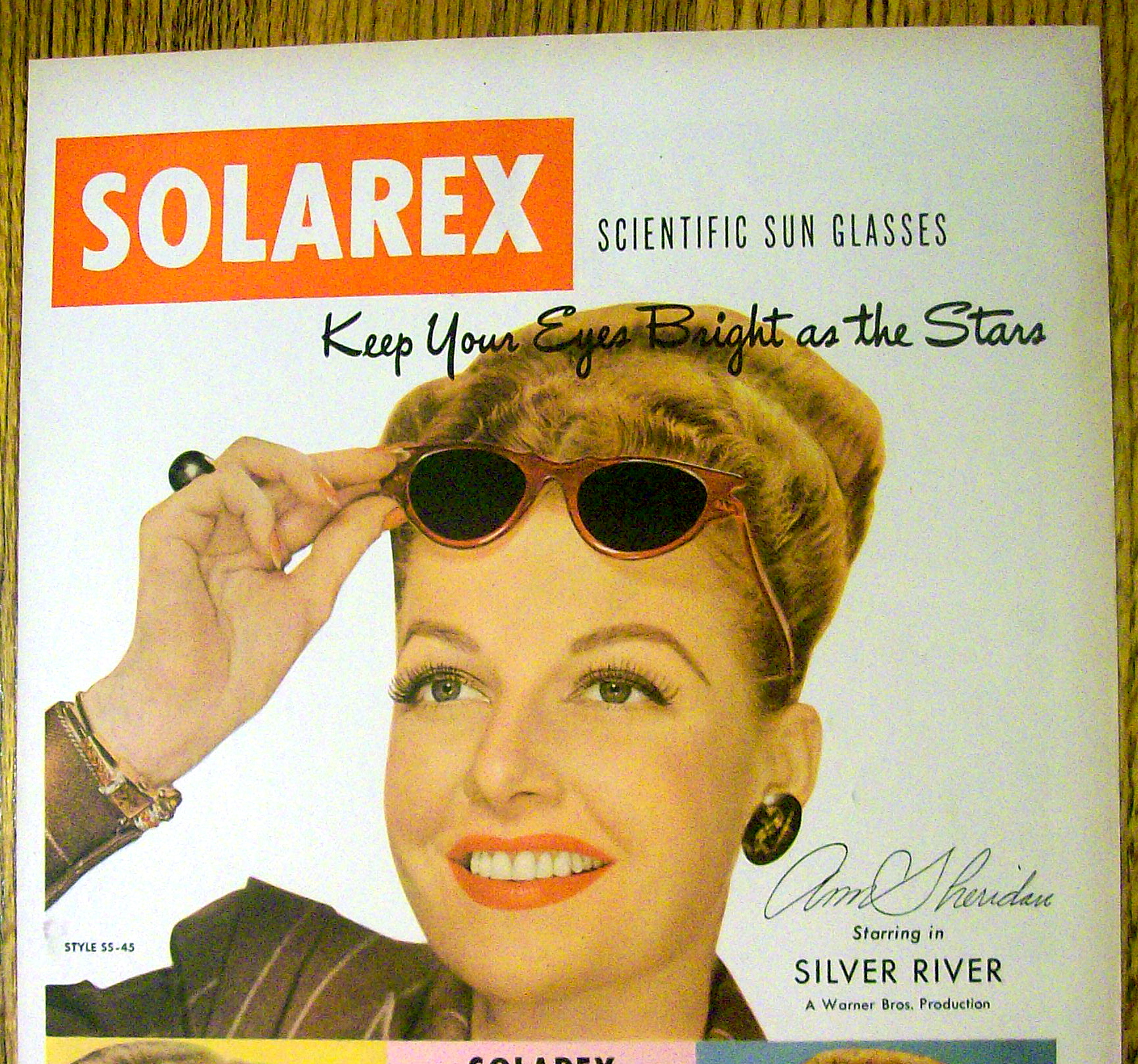 1948 Solarex Sun Glasses with Ann Sheridan