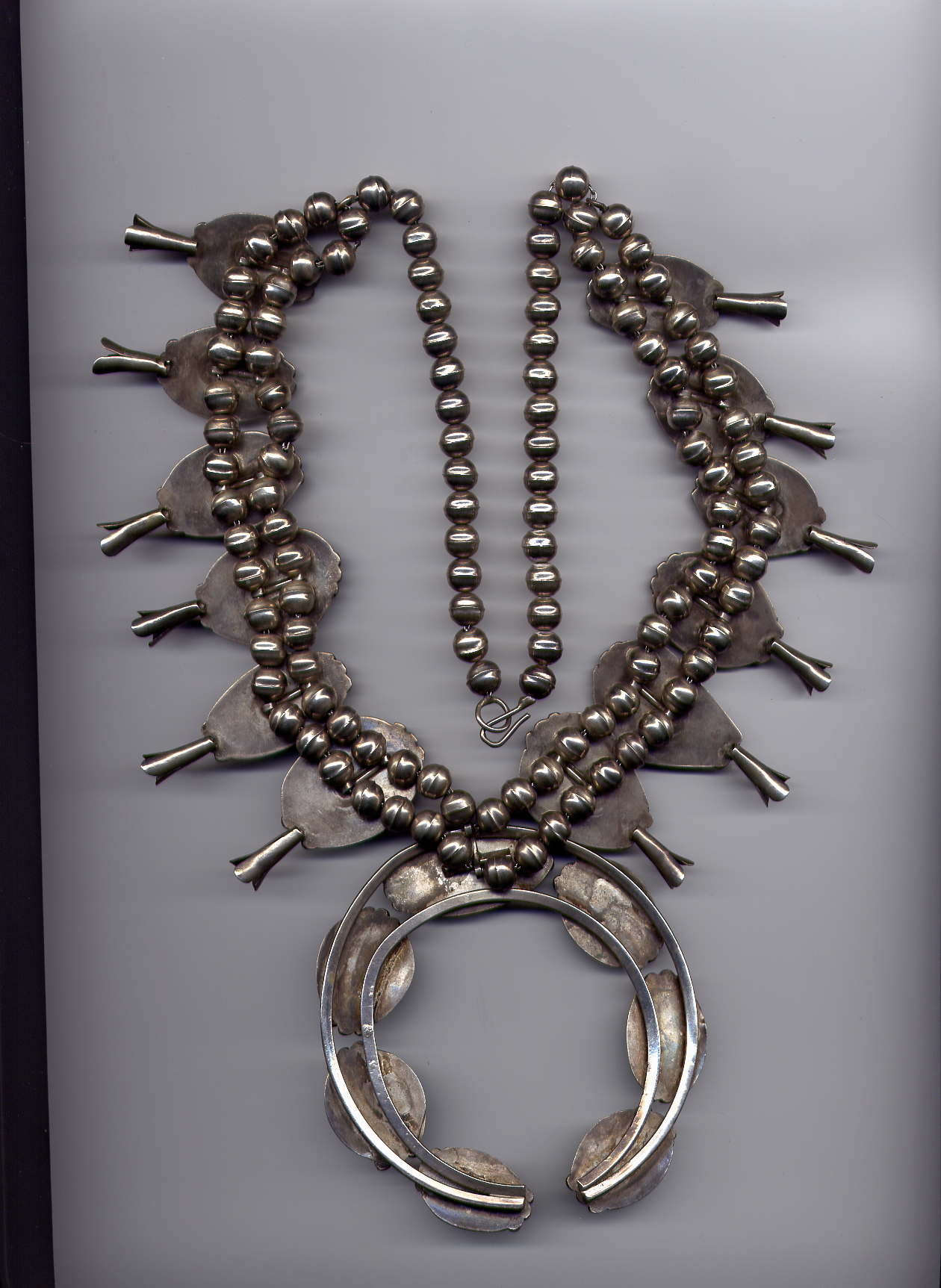Squash Blossom Turquoise Sterling Silver Necklace