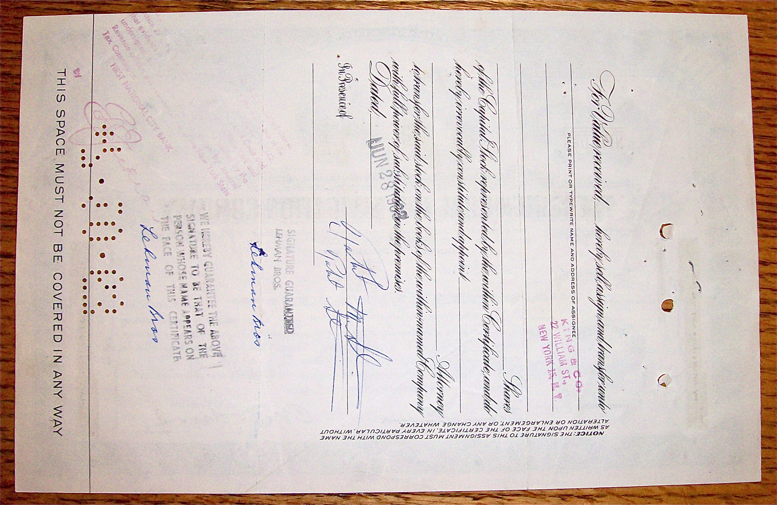 1962 LeHigh Coal & Navigation Company Stock Certificate