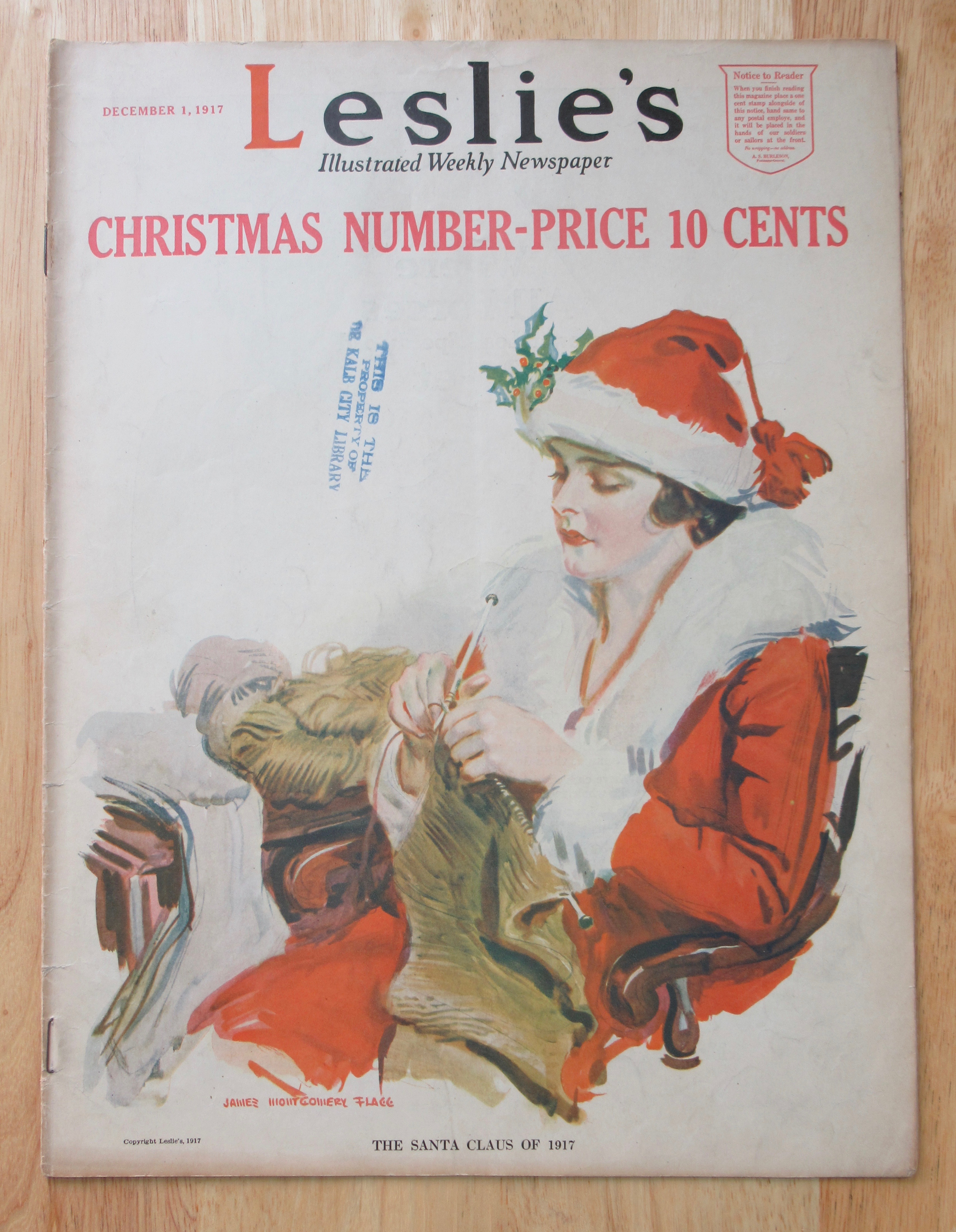 Leslie Magazine December 1, 1917 Flagg Cover