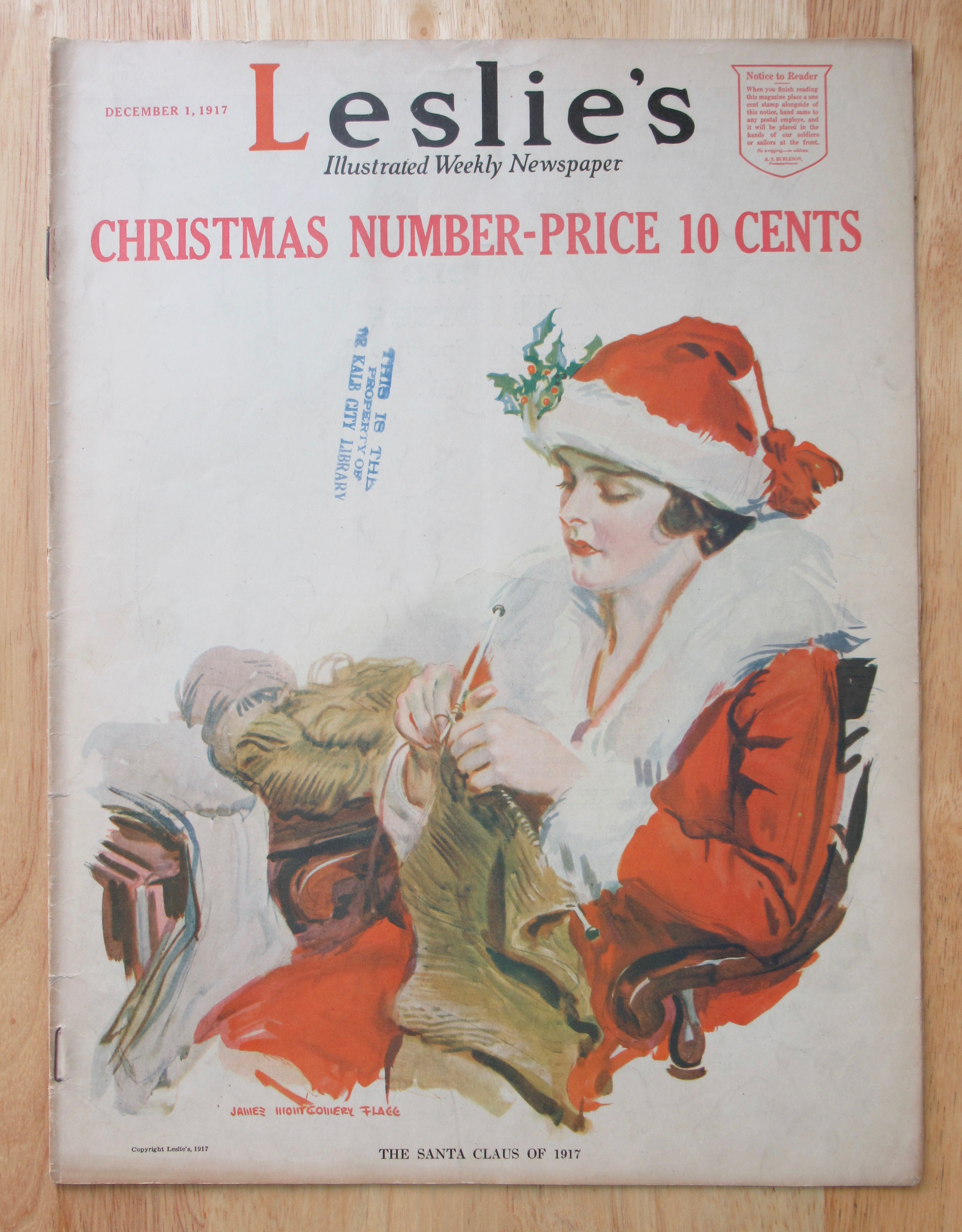 Leslie Magazine December 1, 1917 Flagg Cover