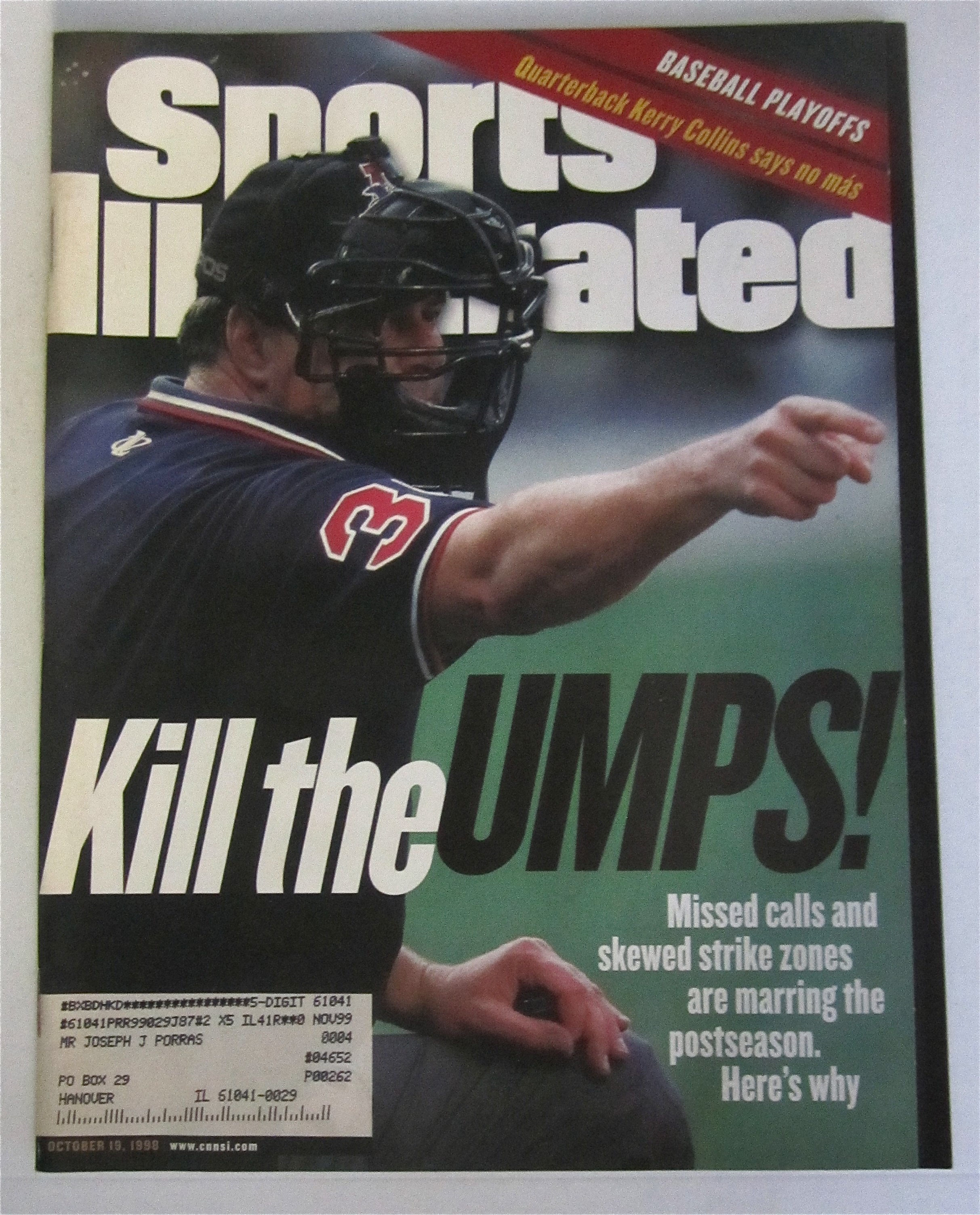 Sports Illustrated October 19, 1998 Kill The Umps