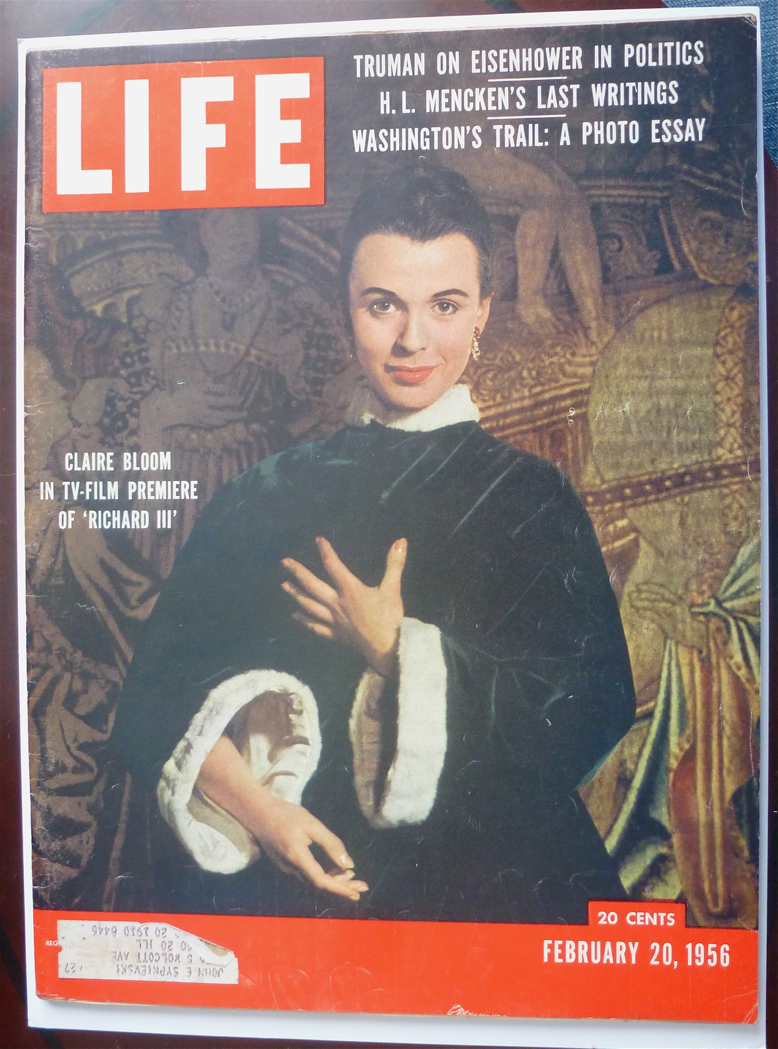 Life Magazine-February 20, 1956-Claire Bloom