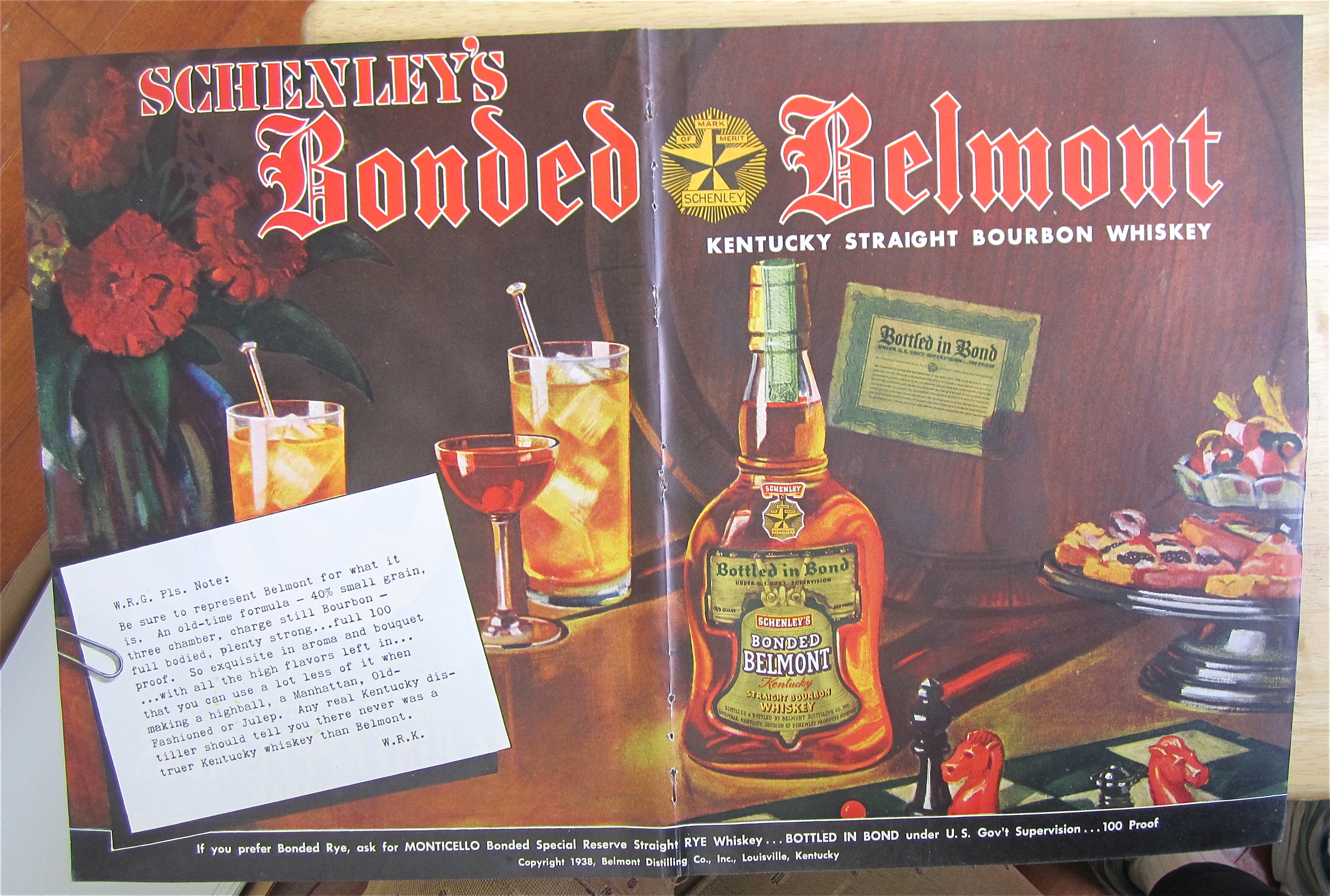 1938 Schenley's Whiskey with Drinks